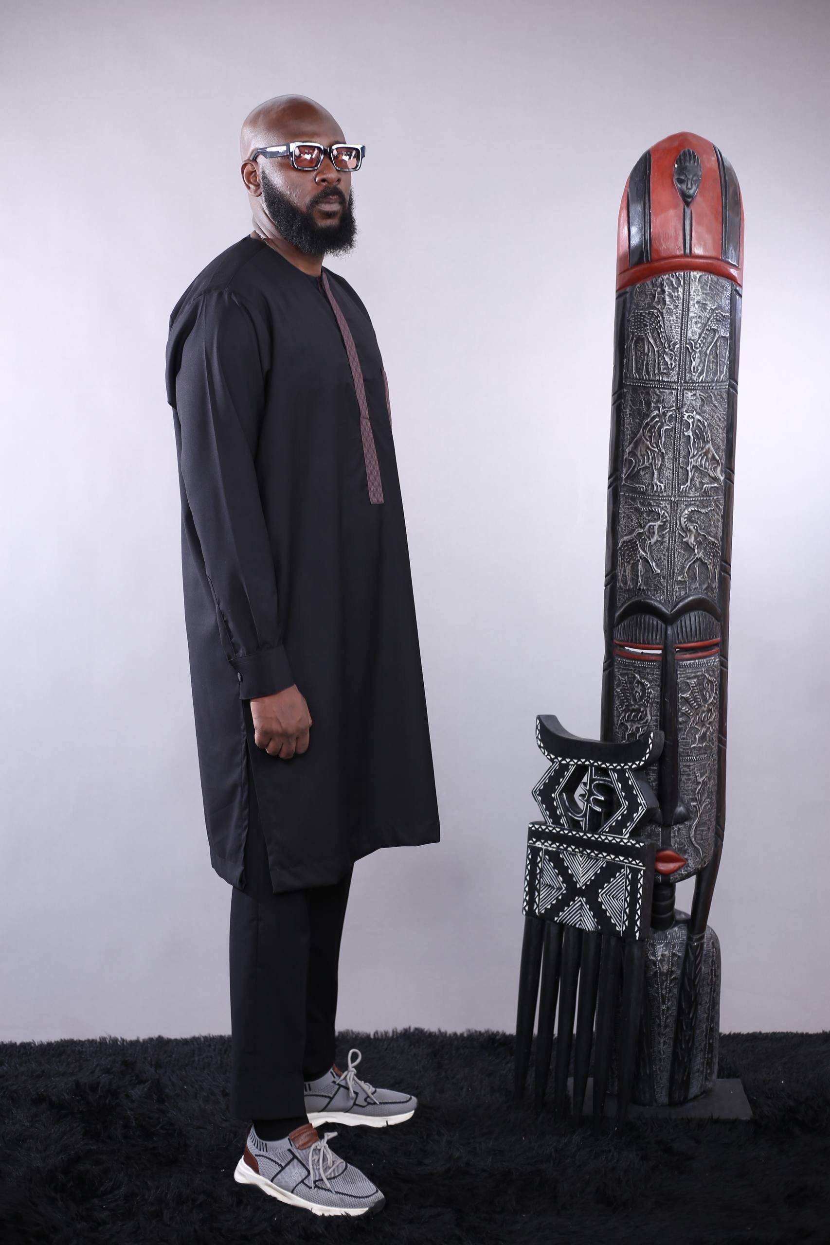 Ensemble Tunique SORAN | Noire détail Marron