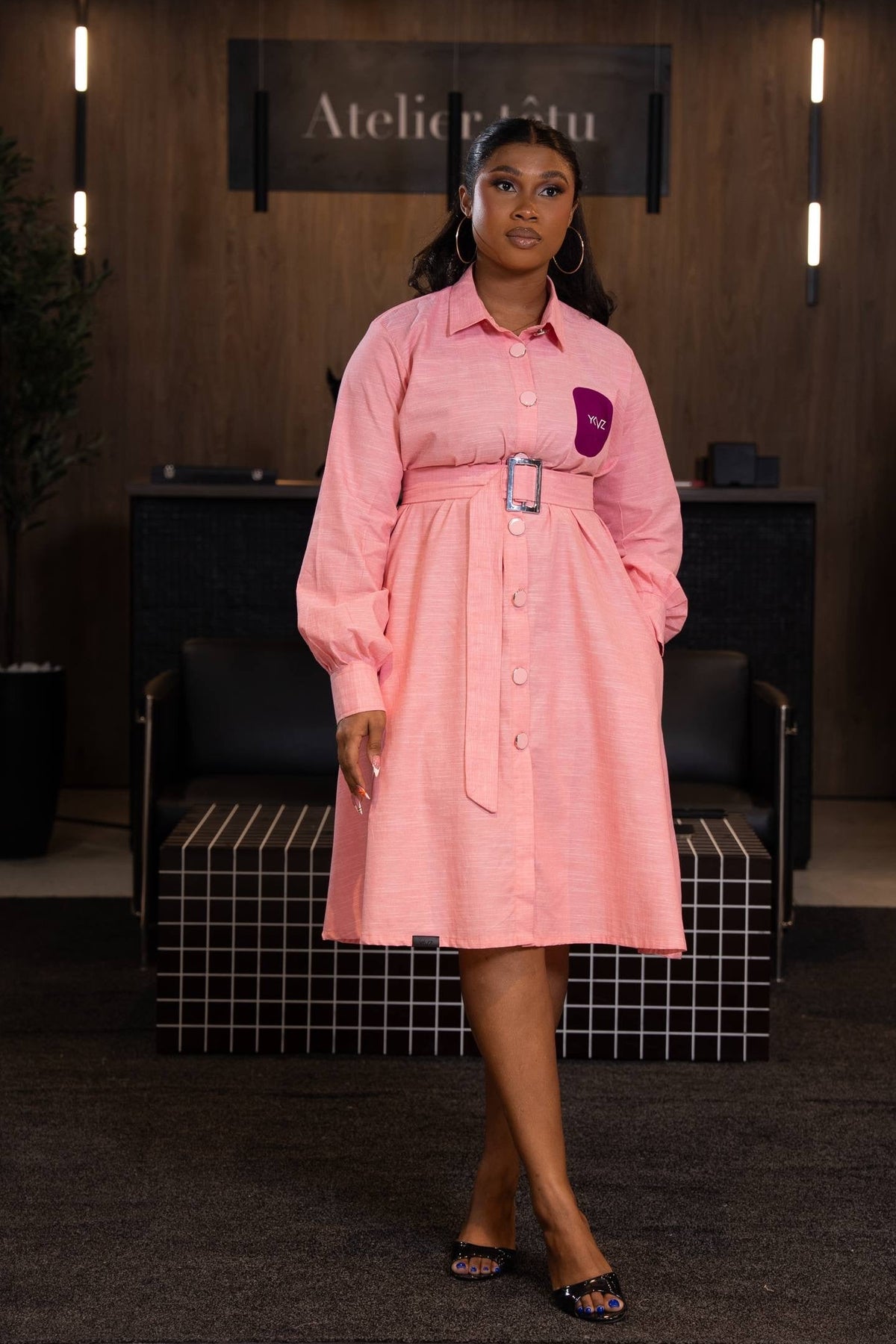 Robe Chemise Soreya I – Rose |Signature D Violet