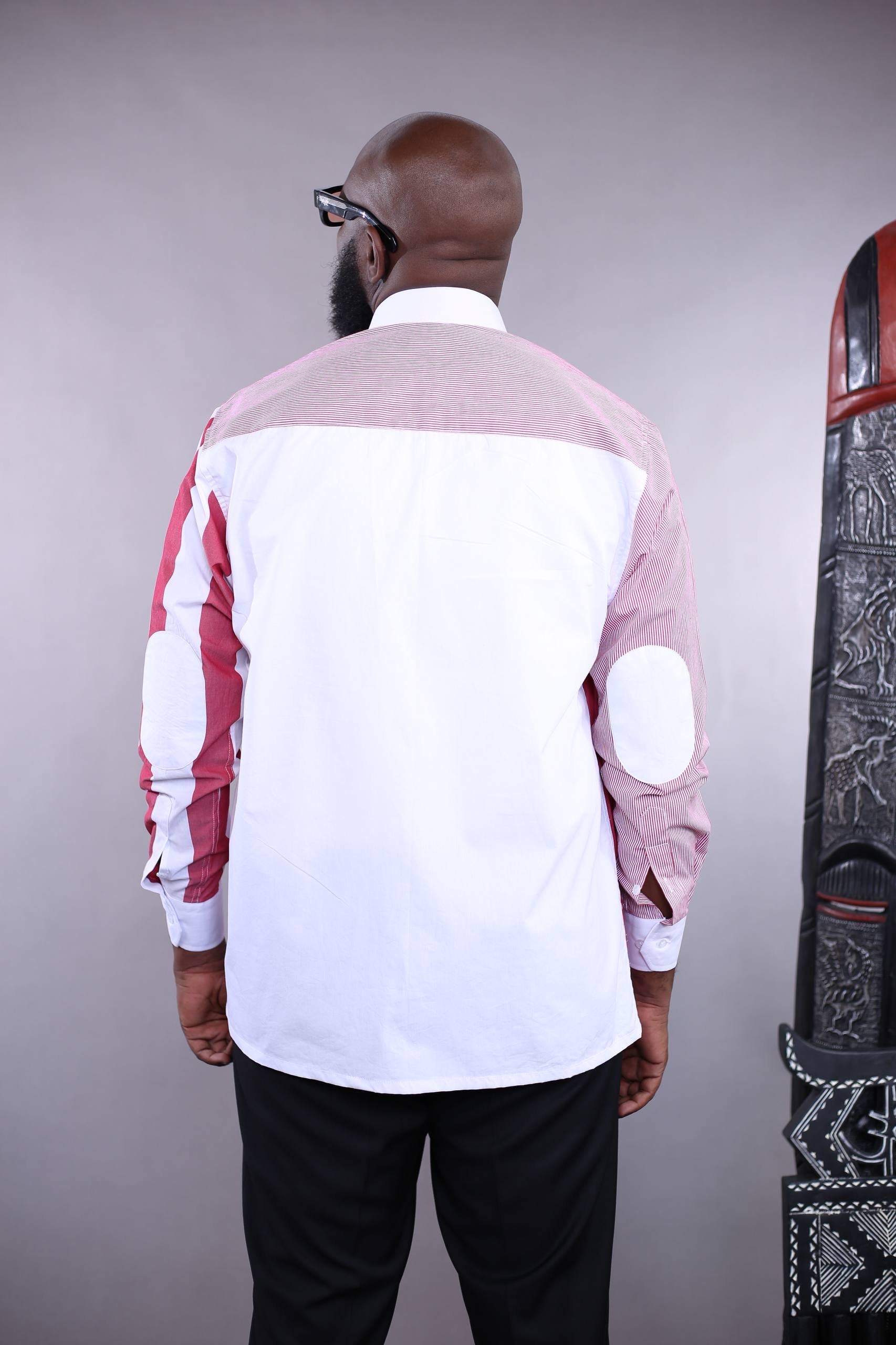 Chemise OSLO V – Rayures Rouge/ Blanc | Signature Classique Noire