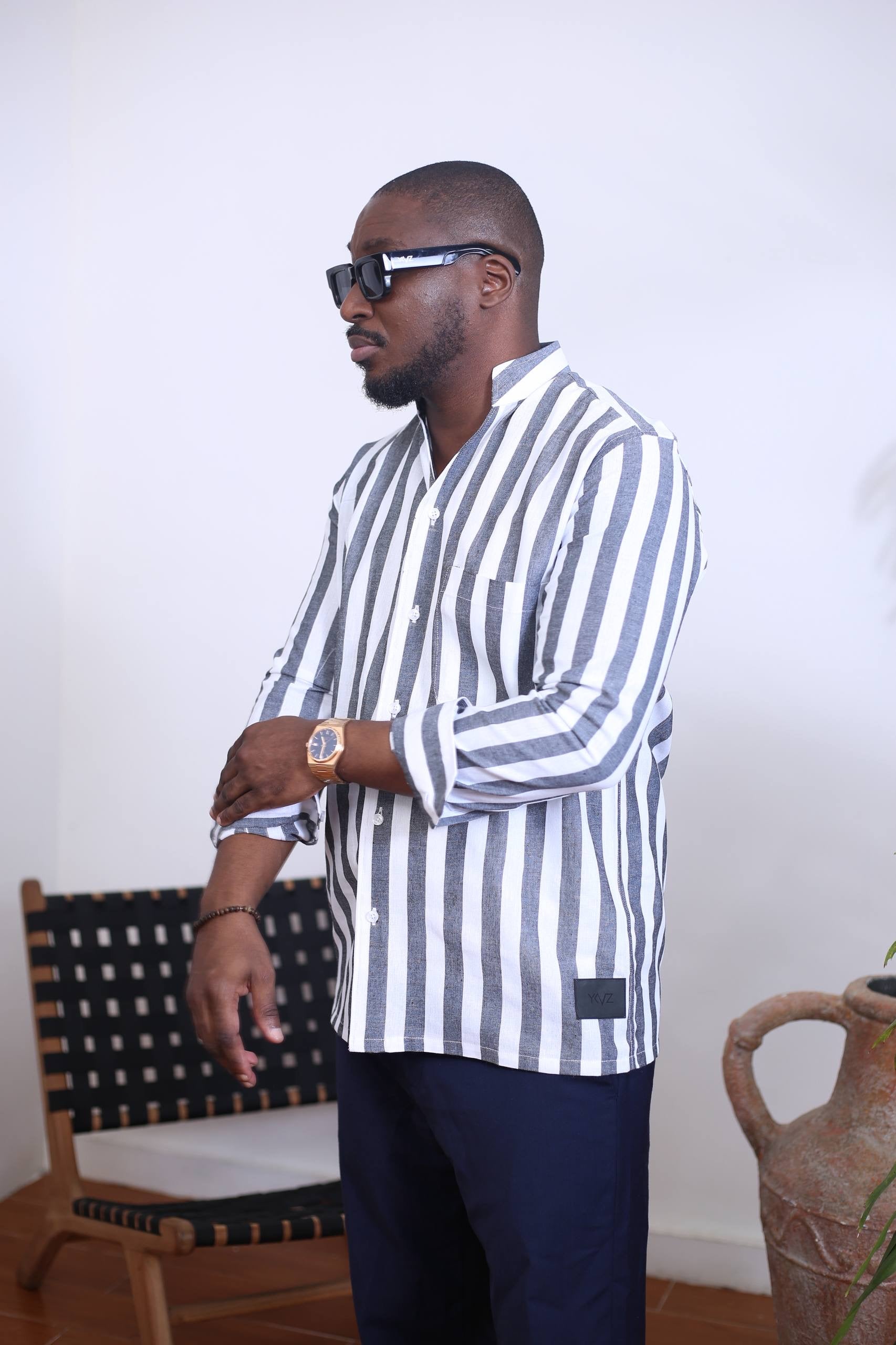 Chemise Kintu II - Rayure Gris&Blanc