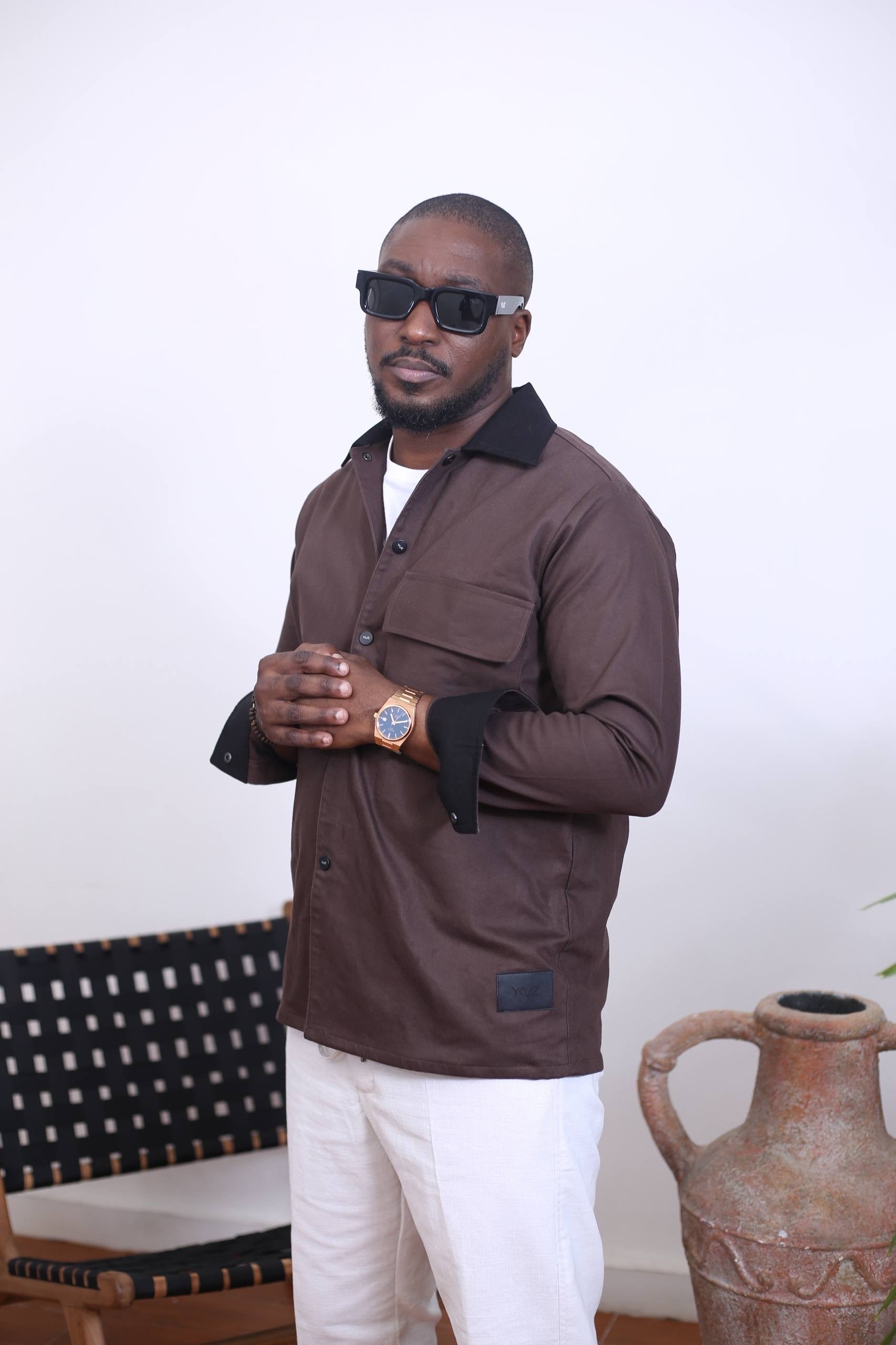 Surchemise Aviator - Marron/ Noir