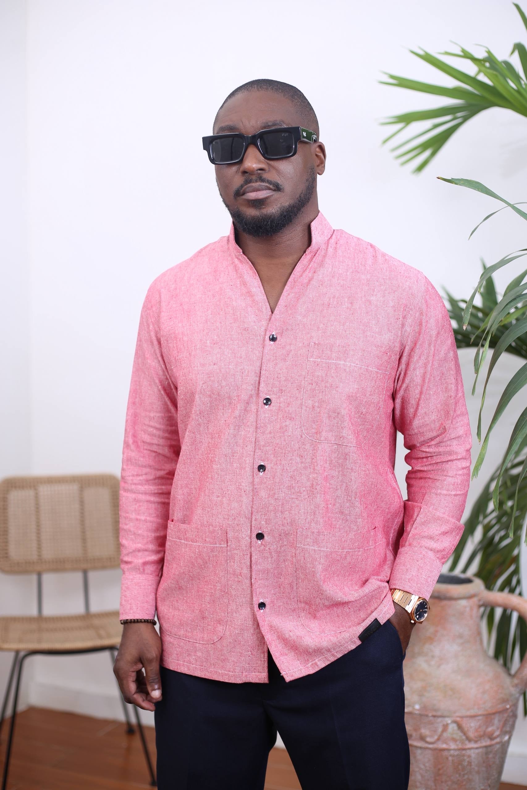 Chemise Kintu II Lin rouge