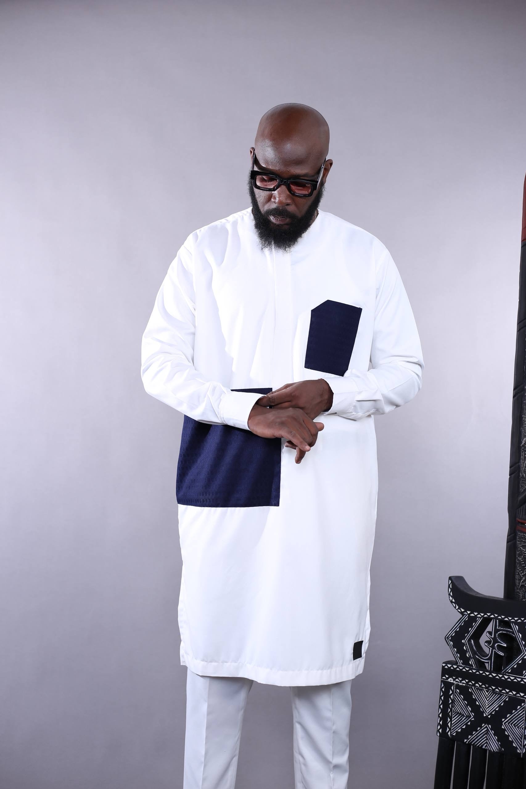 Ensemble Tunique KAMARO l | Blanc & Bleu