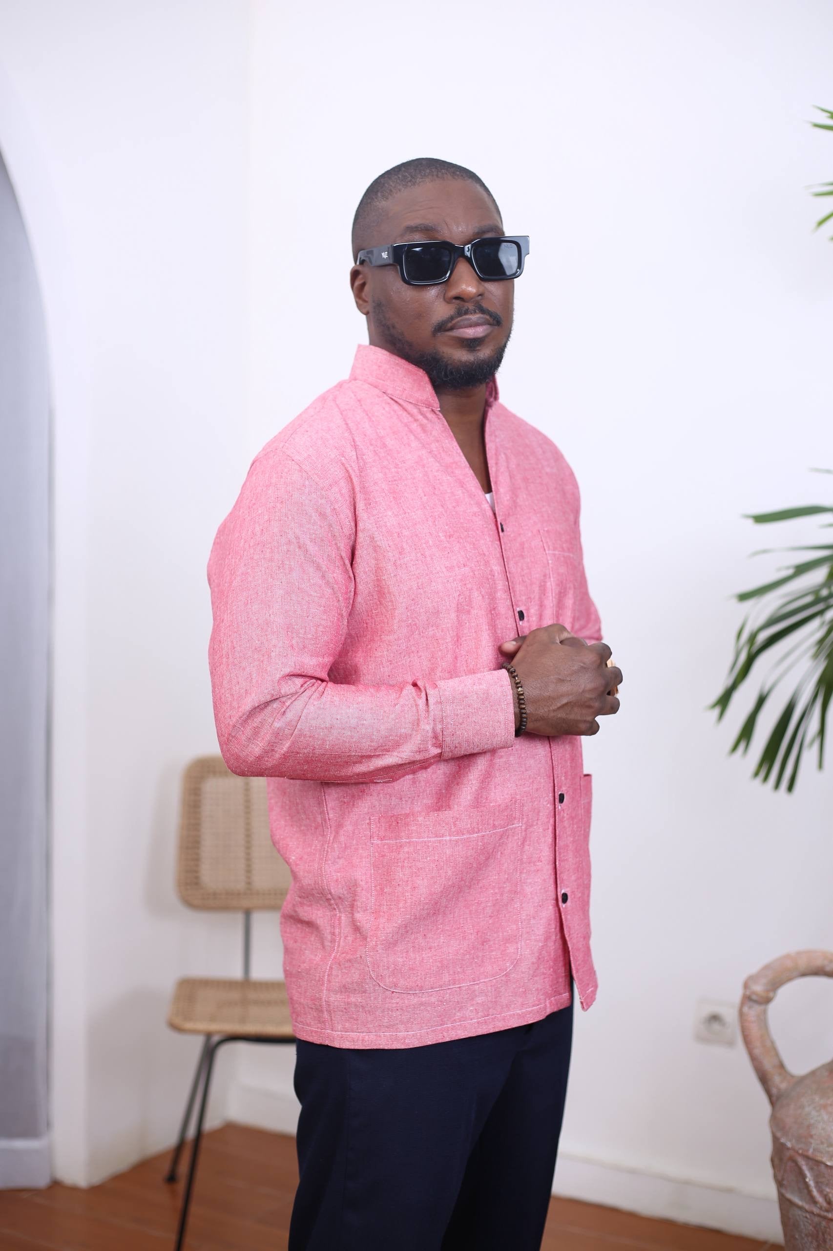 Chemise Kintu II Lin rouge