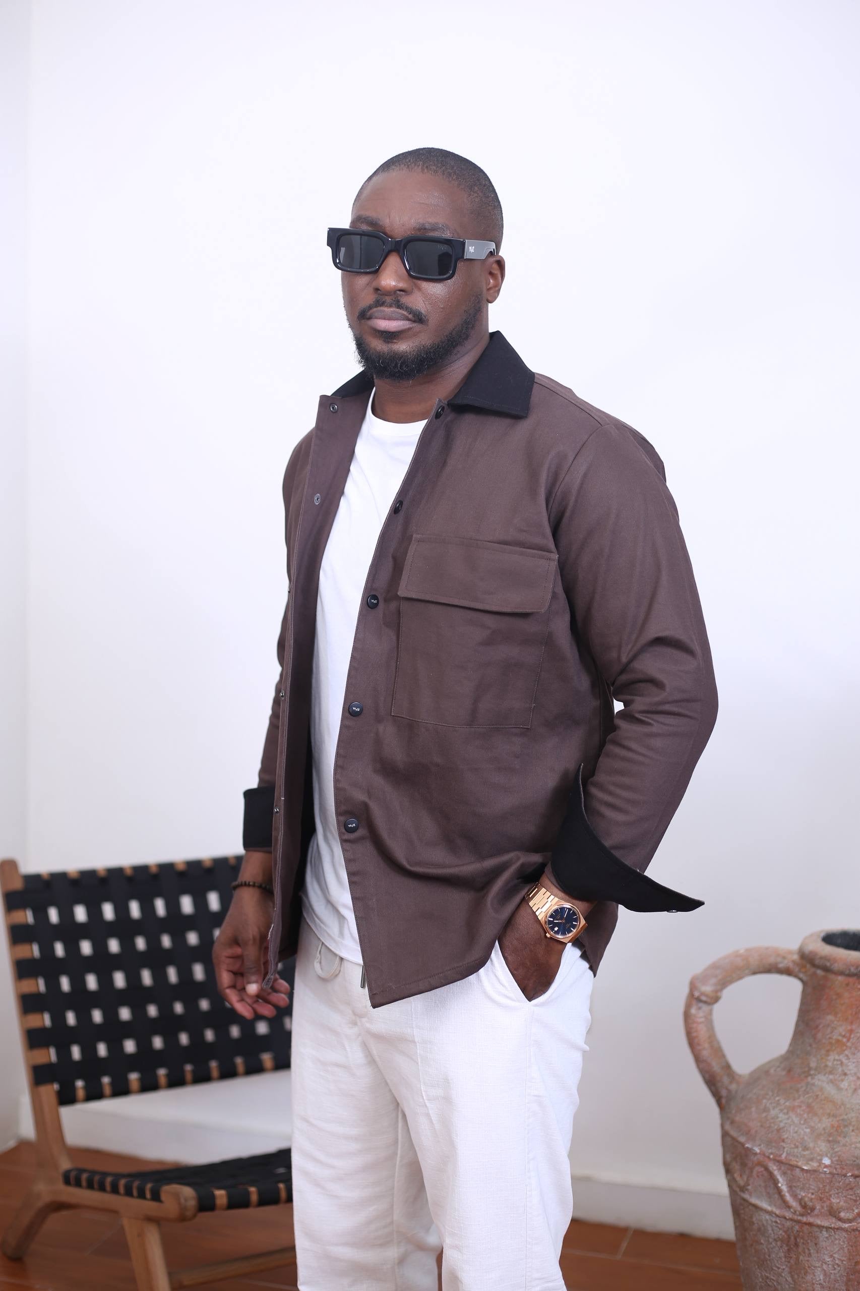 Surchemise Aviator - Marron/ Noir