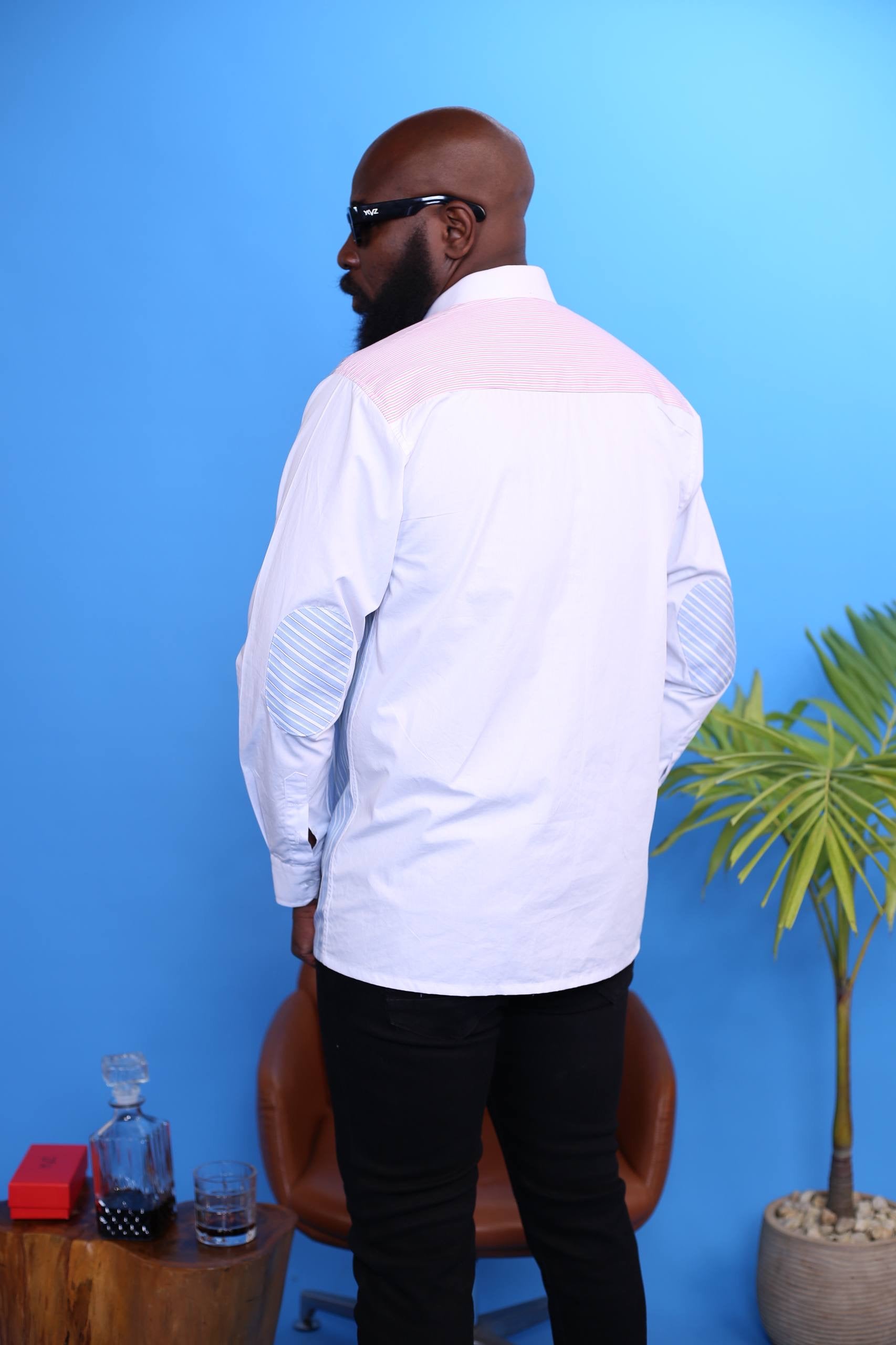 Chemise OSLO V – bicolore Bleu & Rose | Signature Classique Noire