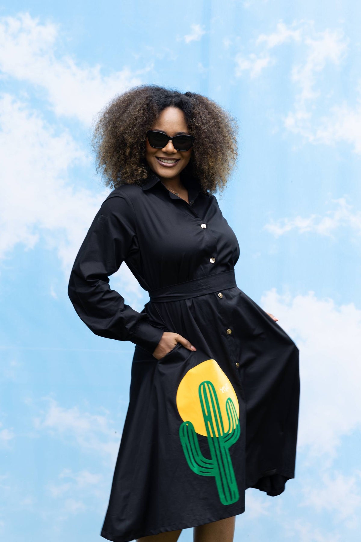 Robe Chemise Arizona I – Noire |Signature D Jaune