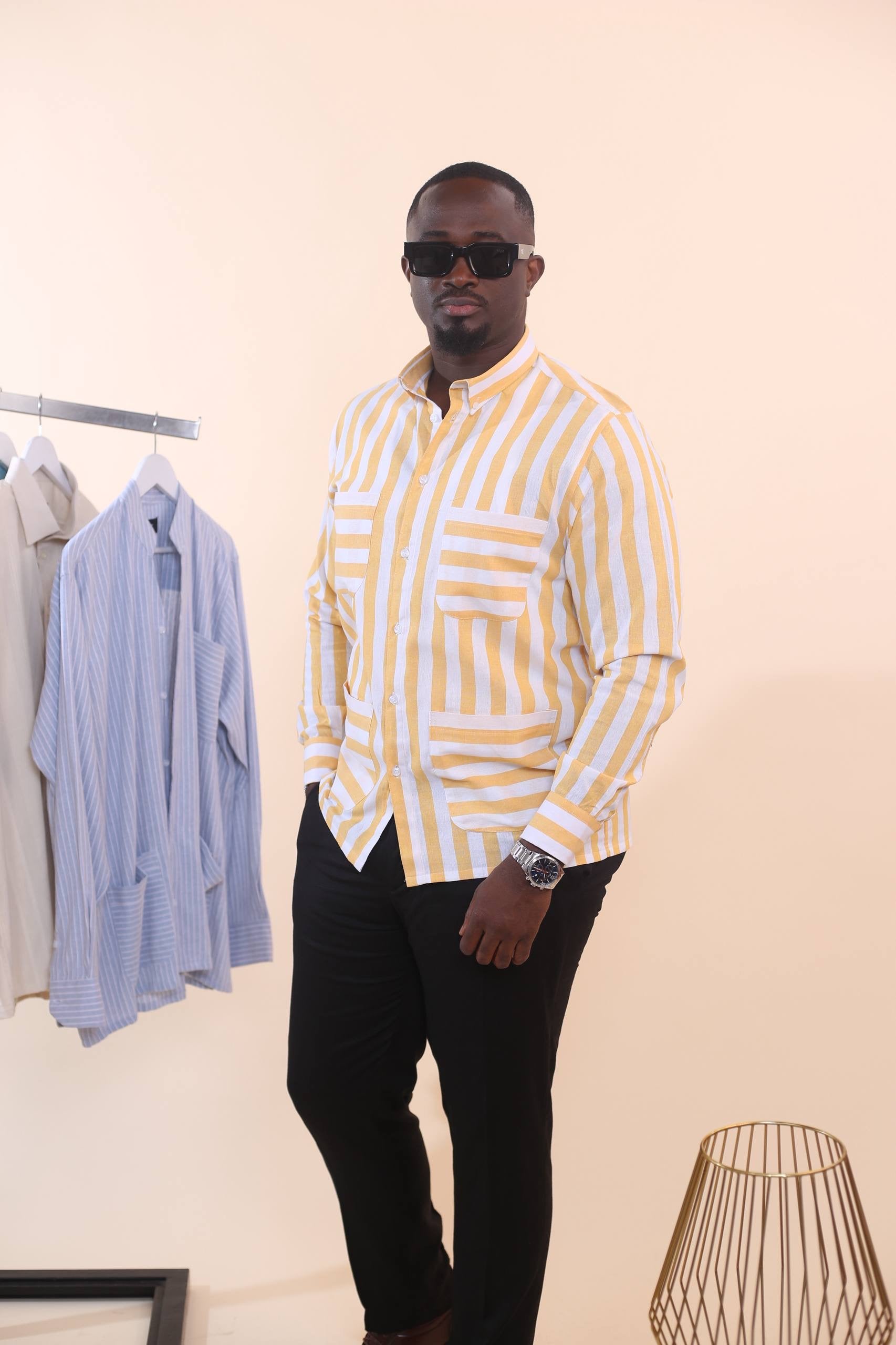 Chemise Caïda Lin - Rayure Jaune & blanc