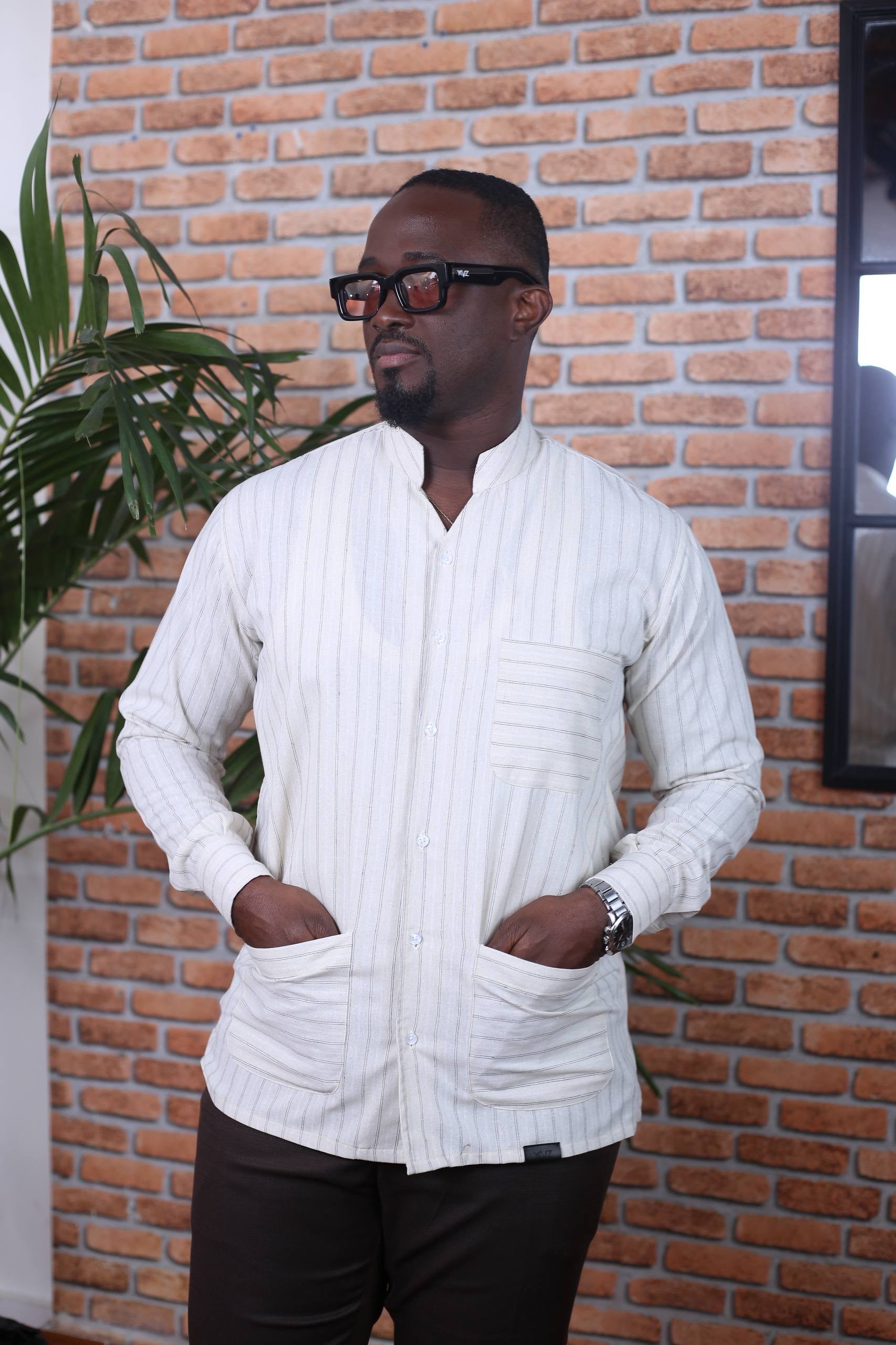 Chemise Kintu II - Rayure Beige&Blanc