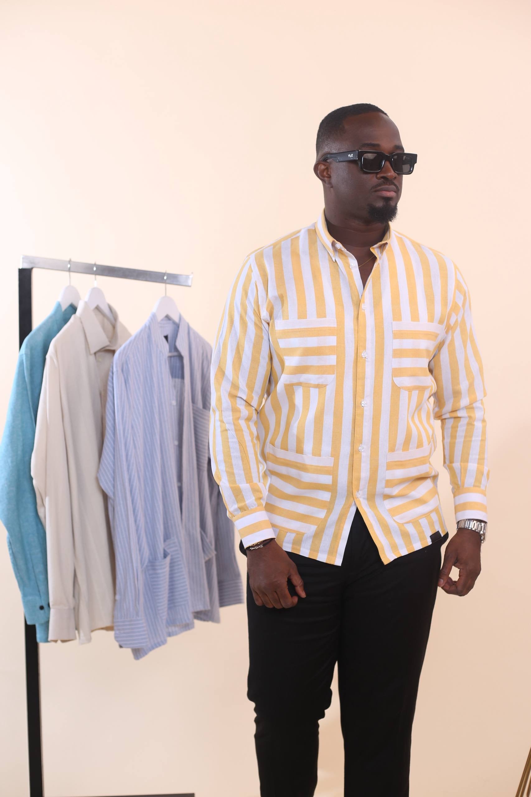 Chemise Caïda Lin - Rayure Jaune & blanc