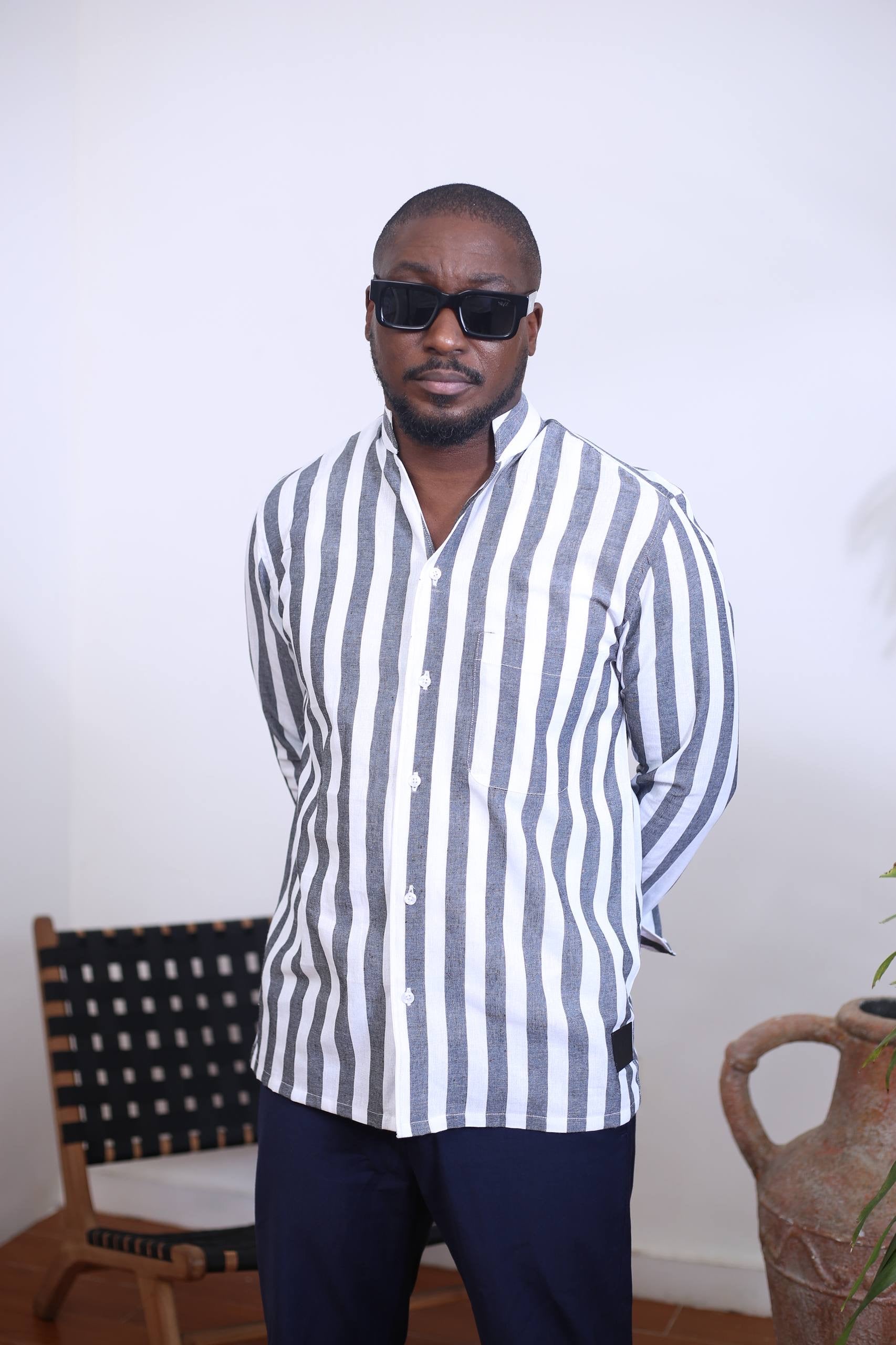 Chemise Kintu II - Rayure Gris&Blanc