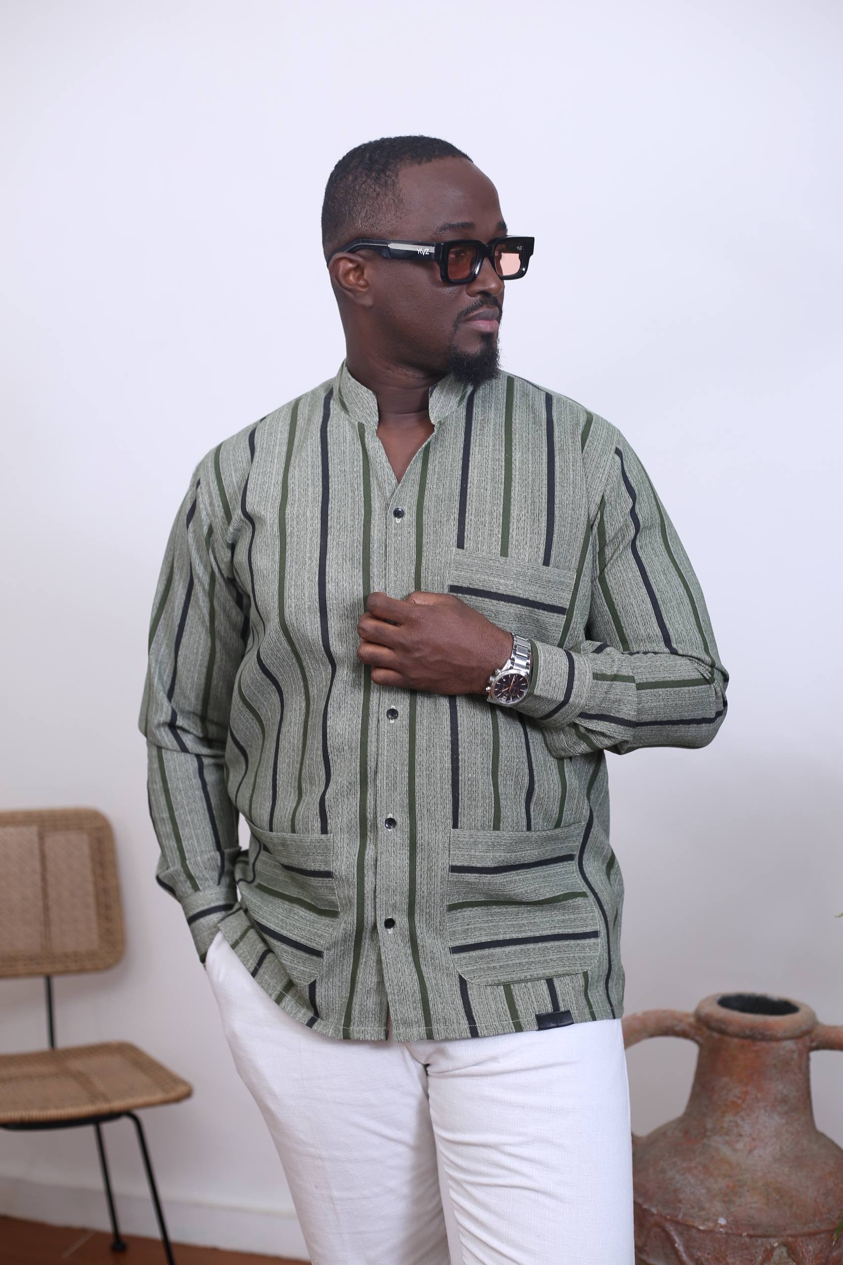 Chemise Kintu II - Rayure Vert