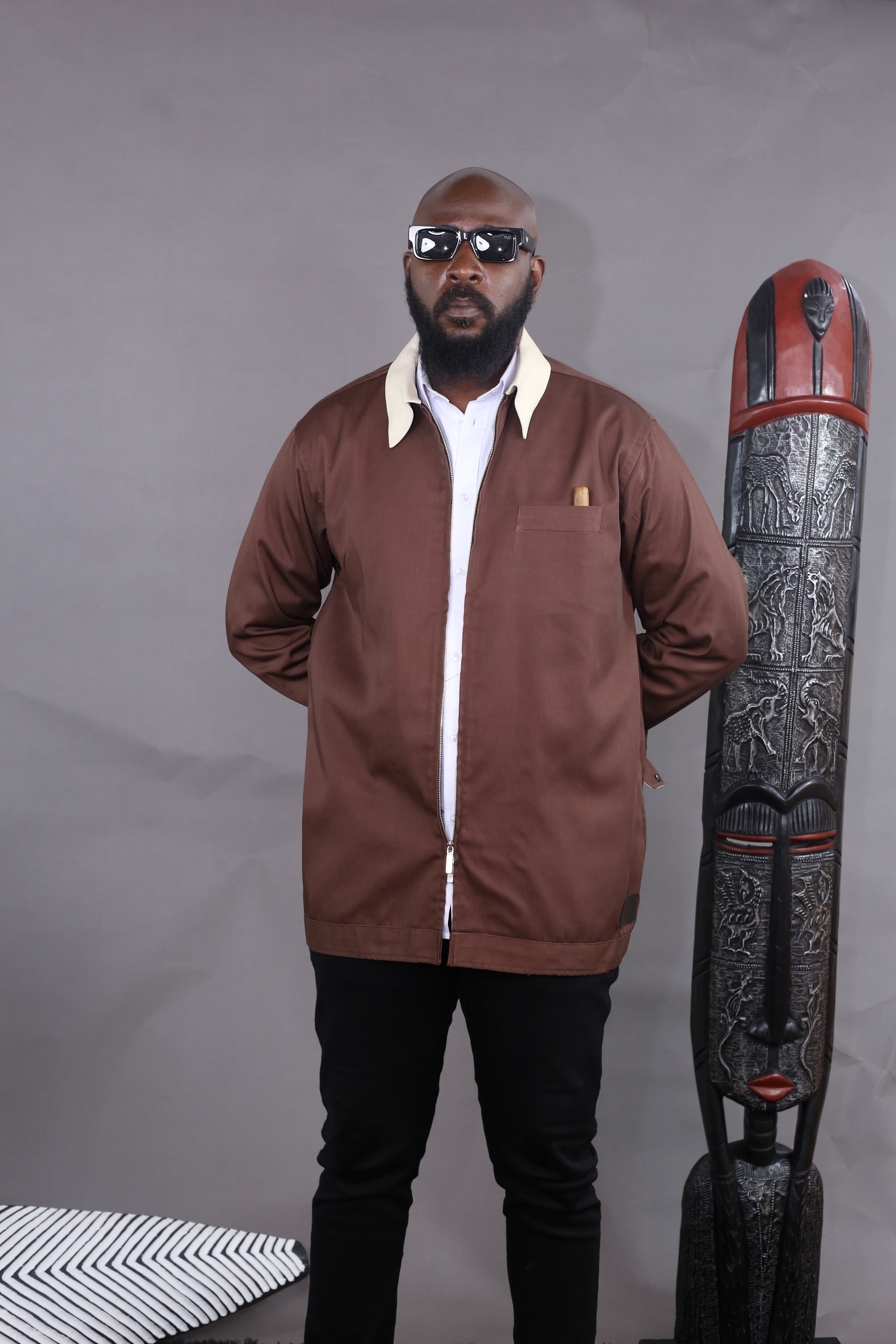 Aviator Zip II overshirt brown/beige