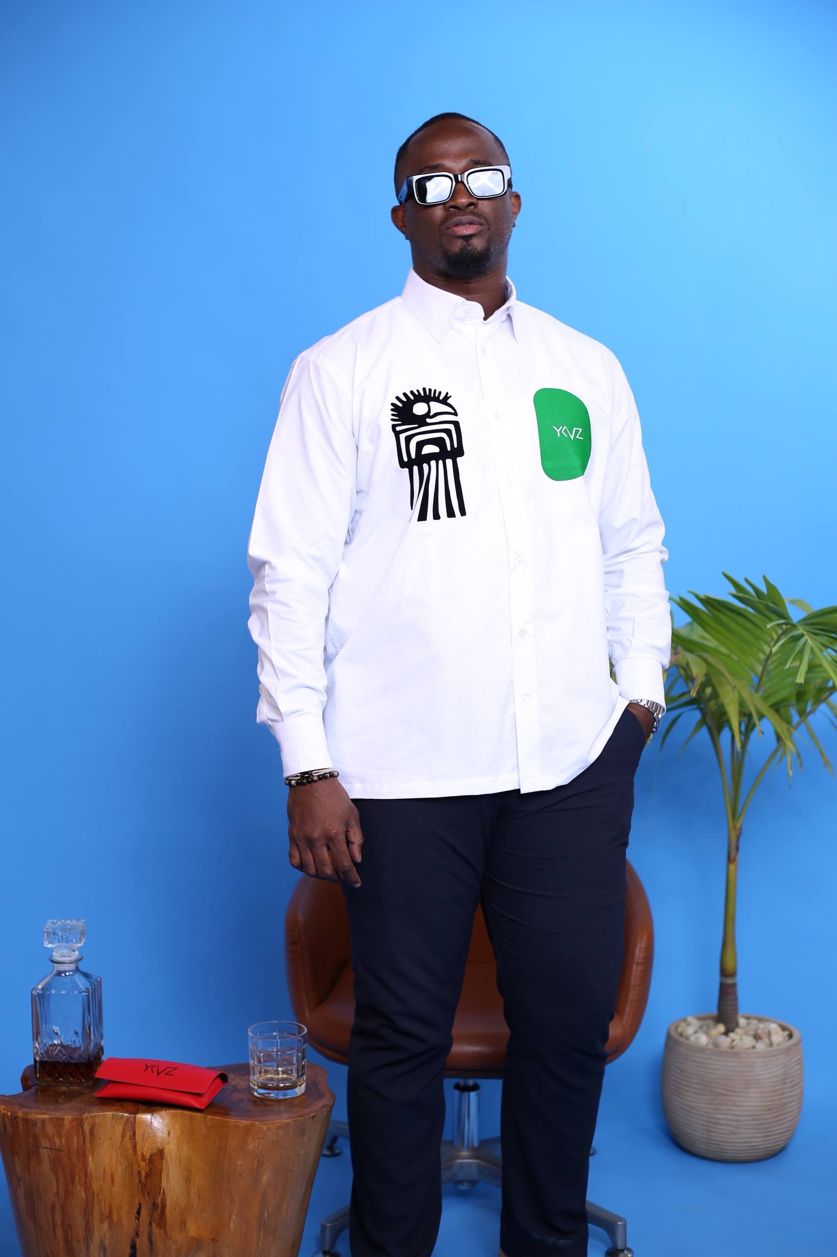 Chemise Africanus II _ Blanc | signature D Vert