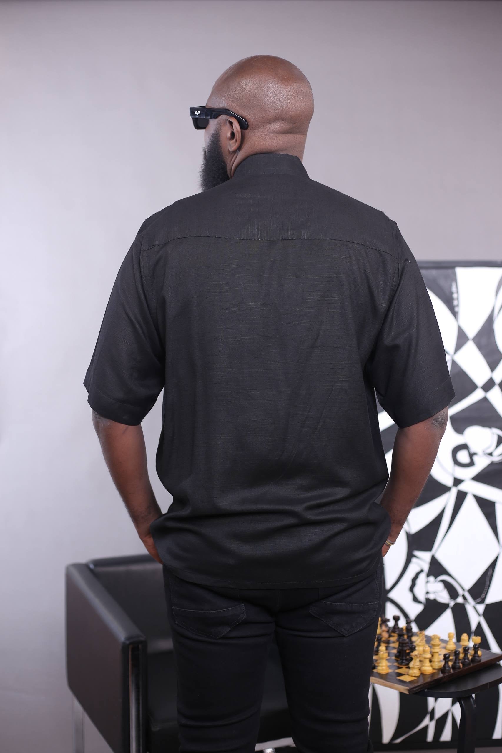 Chemise VELA QUATTRO Lin - Noire