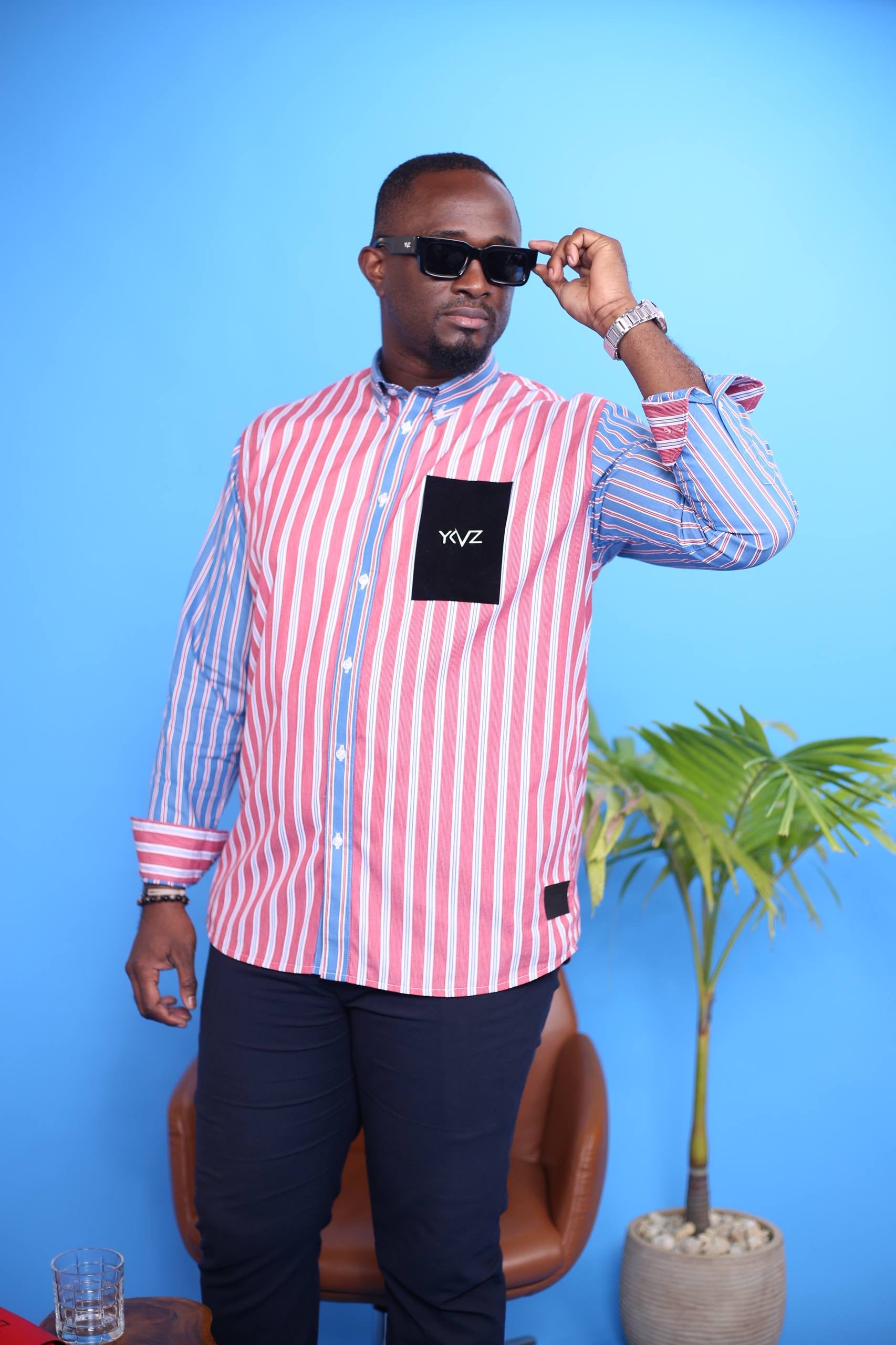 Chemise Oslo – Bicolore Bleu & Rouge | Signature Classique Noir