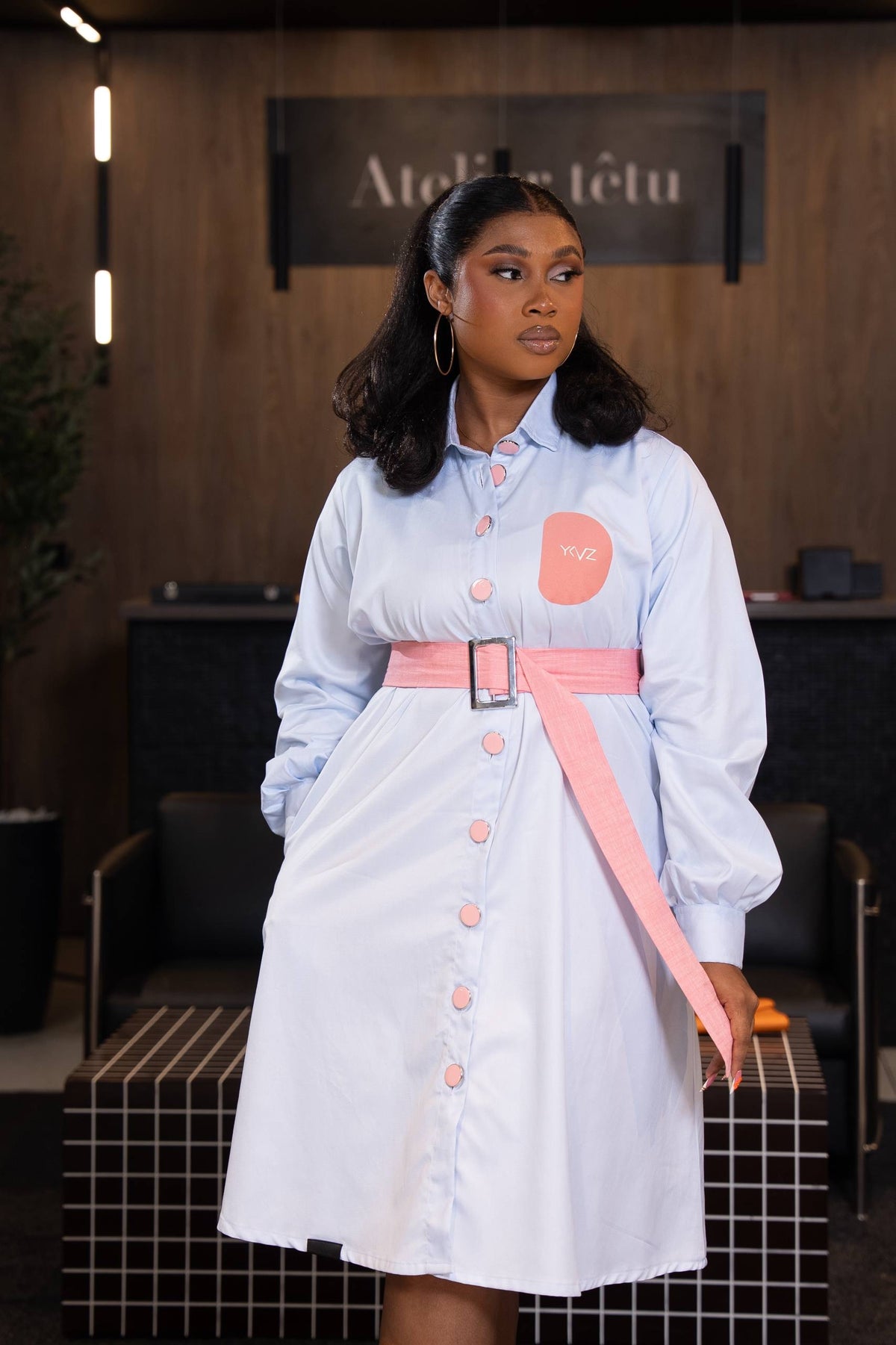 Robe Chemise Soreya I – Bleu ciel |Signature D Rose