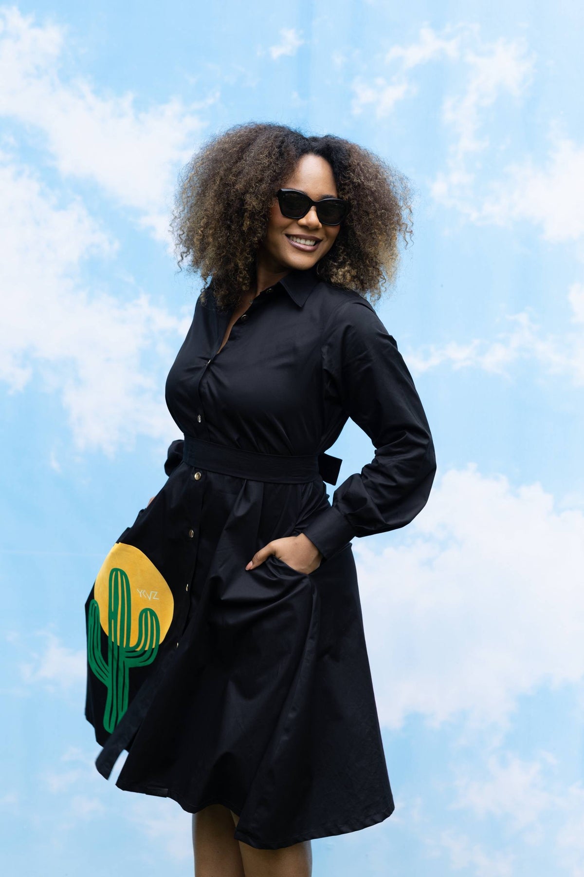 Robe Chemise Arizona I – Noire |Signature D Jaune
