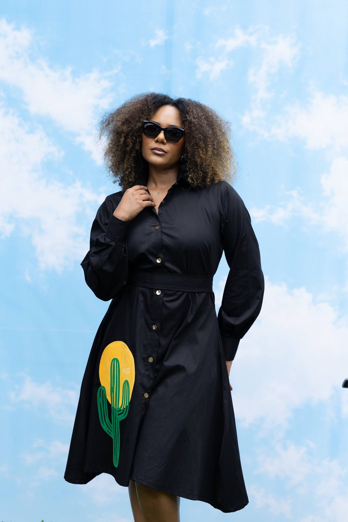 Robe Chemise Arizona I – Noire |Signature D Jaune