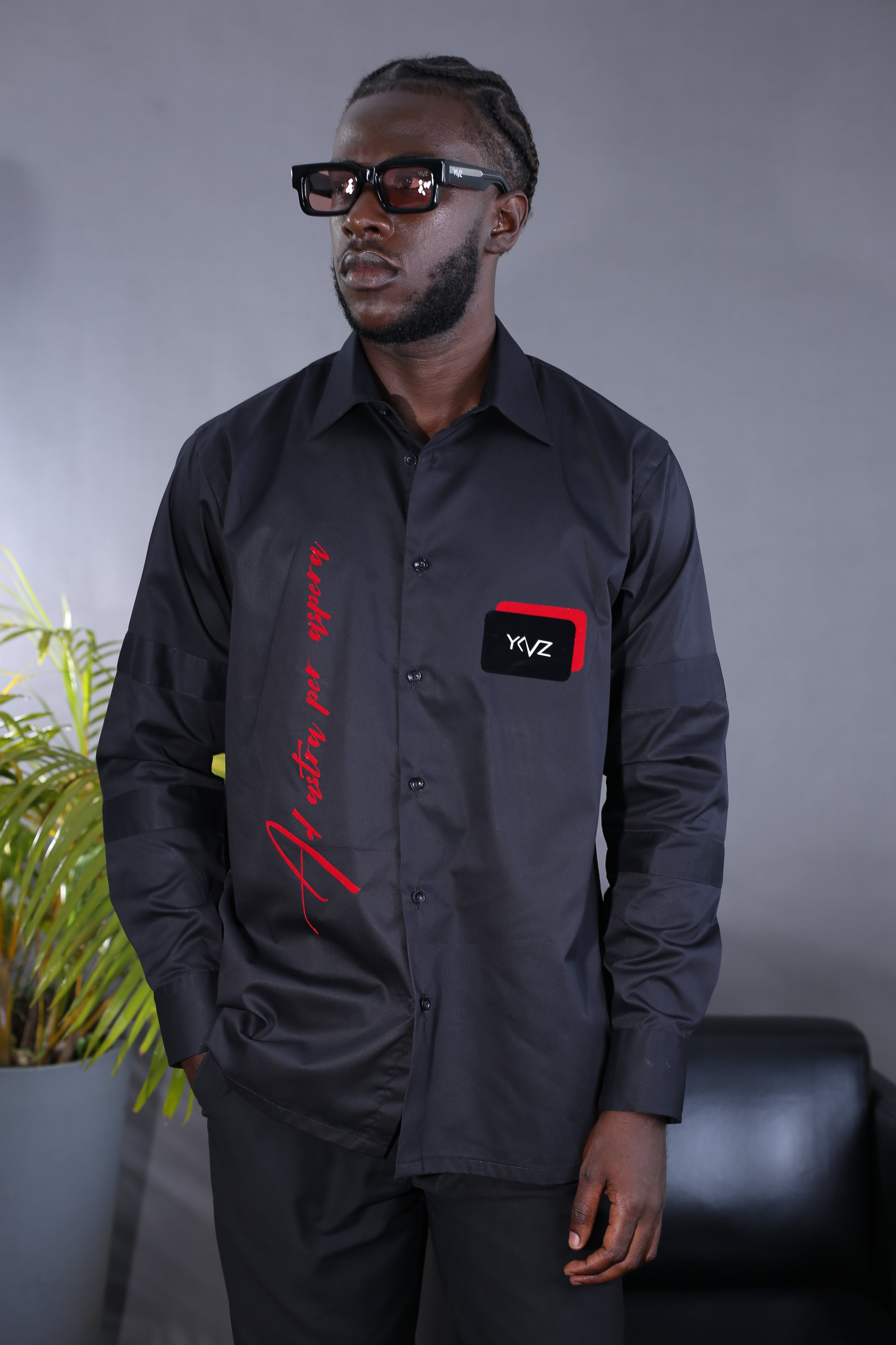 Chemise Per Aspera Signature YKVZ - Noir