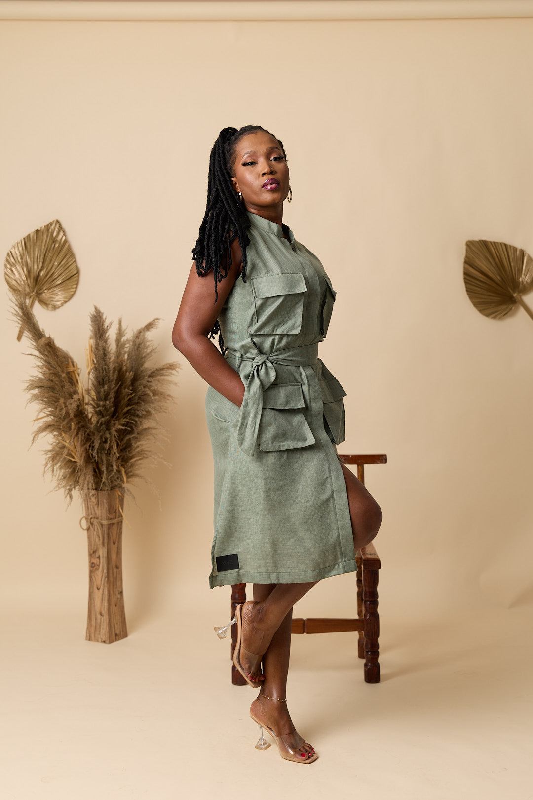 Robe Chemise POCKETS_Lin Vert
