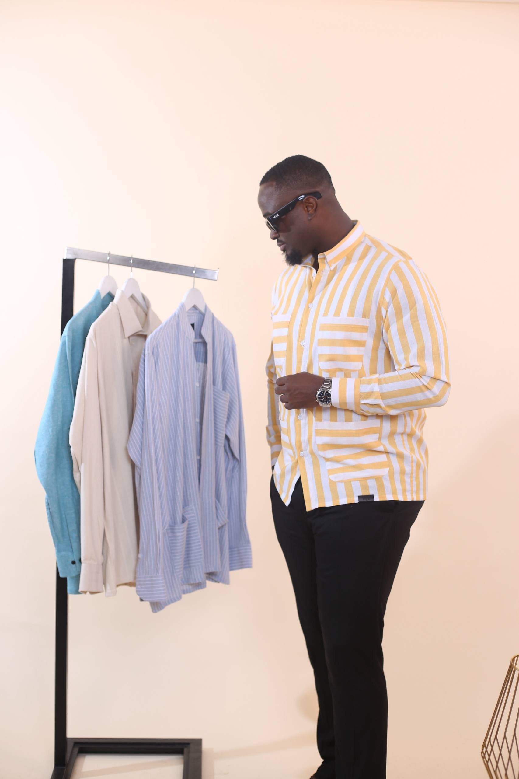 Chemise Caïda Lin - Rayure Jaune & blanc