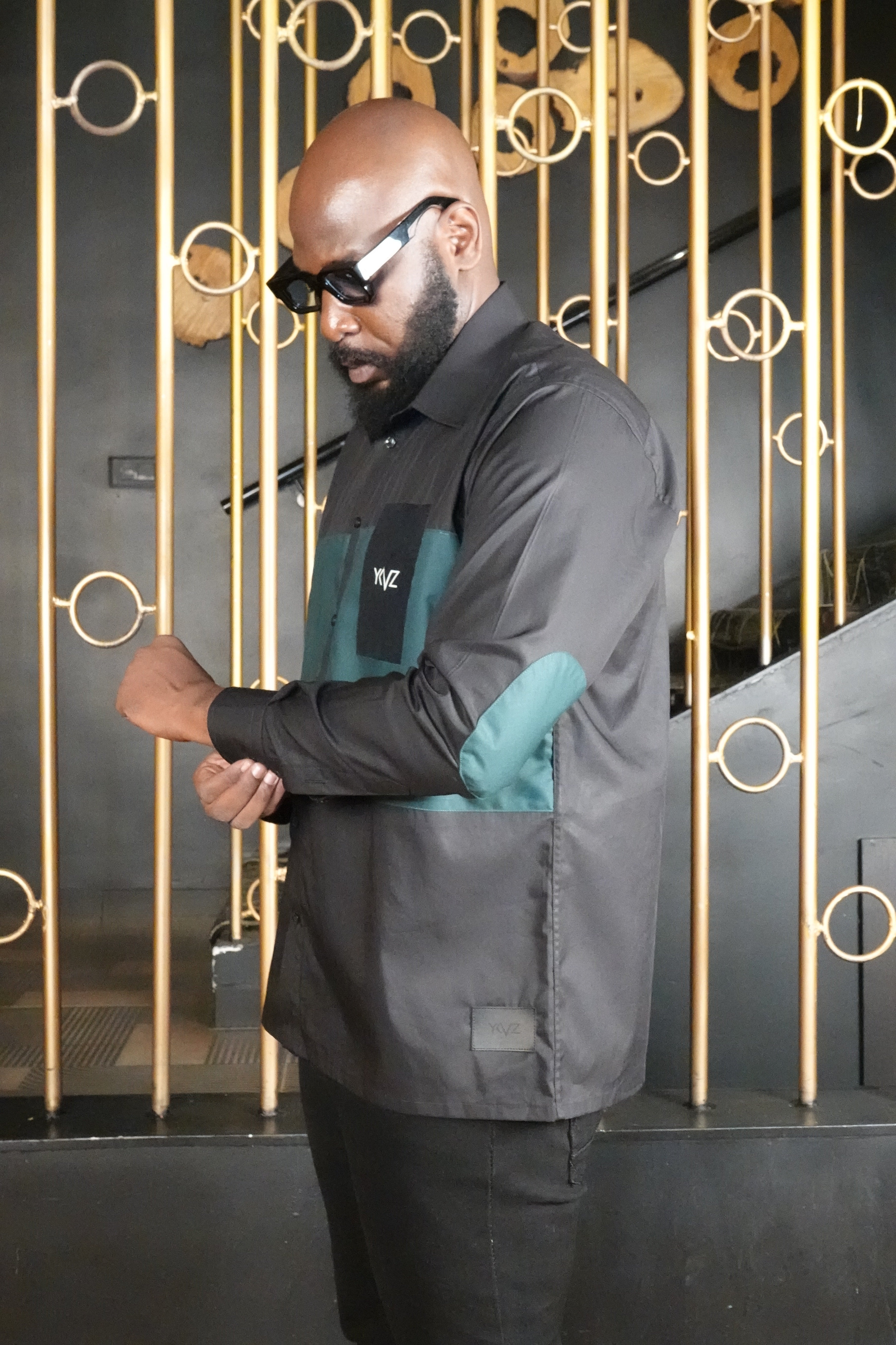 Chemise OSLO lll – Bicolore vert & Noire | Signature Classique Noire
