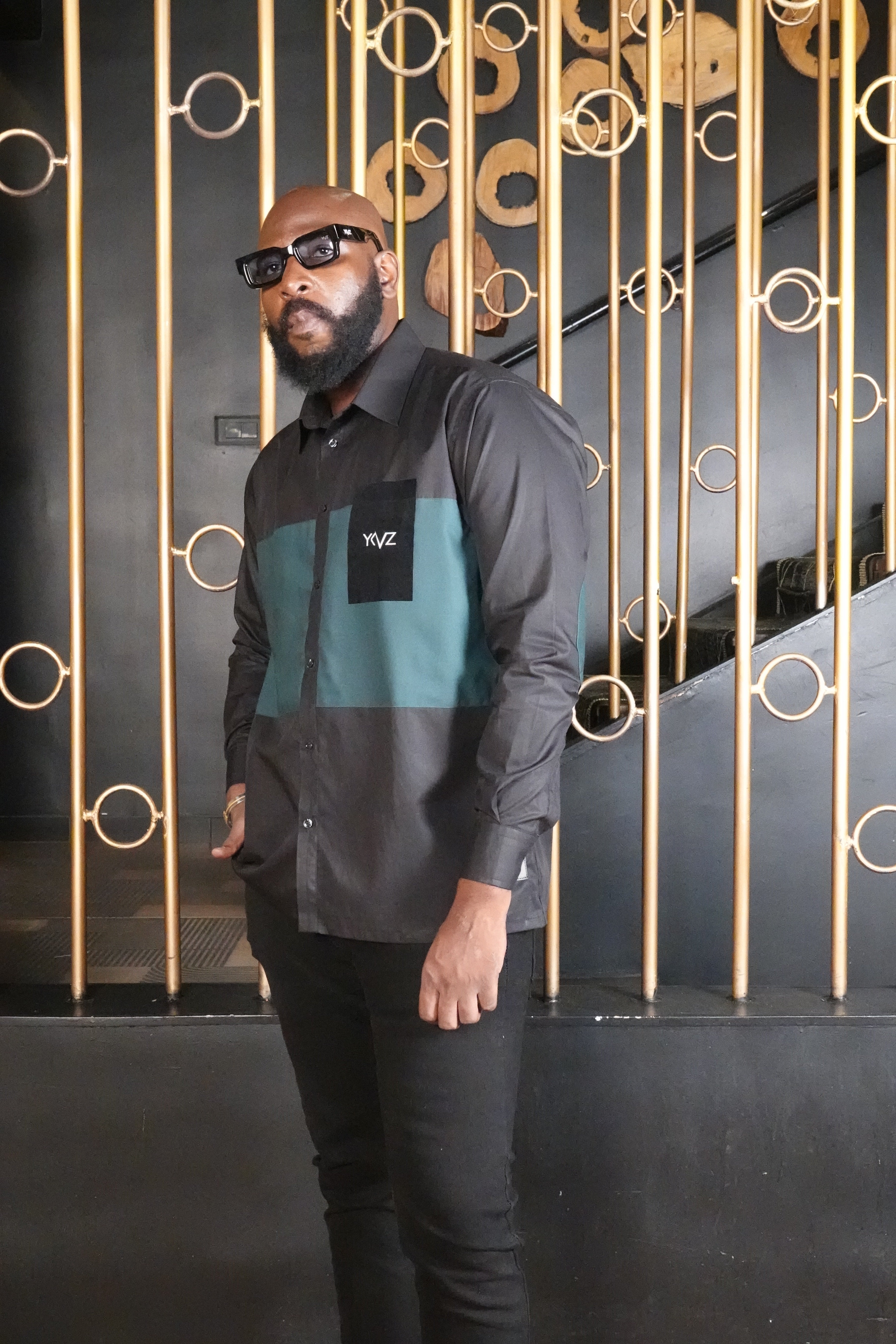 Chemise OSLO lll – Bicolore vert & Noire | Signature Classique Noire