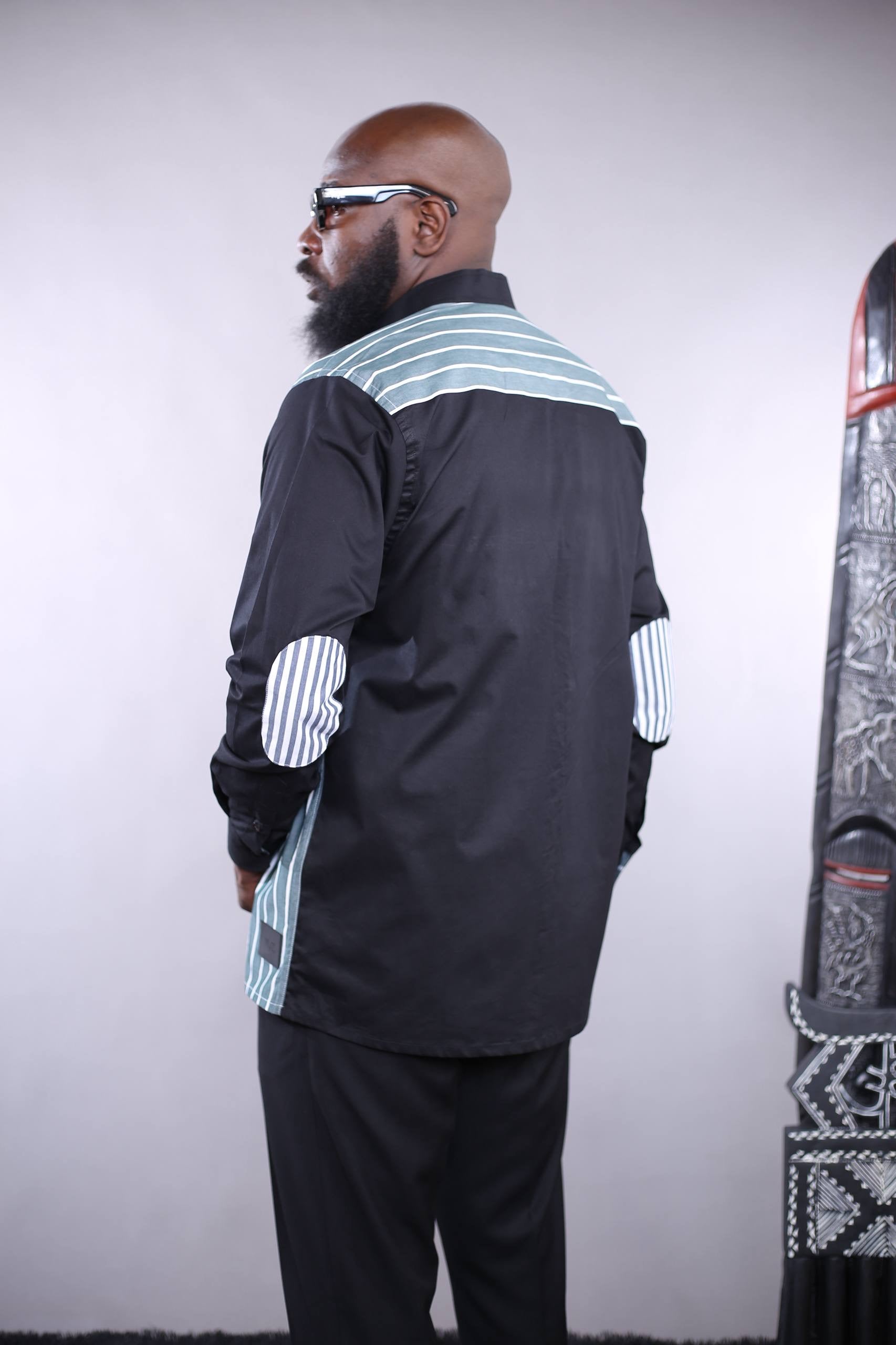 Chemise HARMONIA I - Rayures Vert/ Noir | Signature Classique Noire