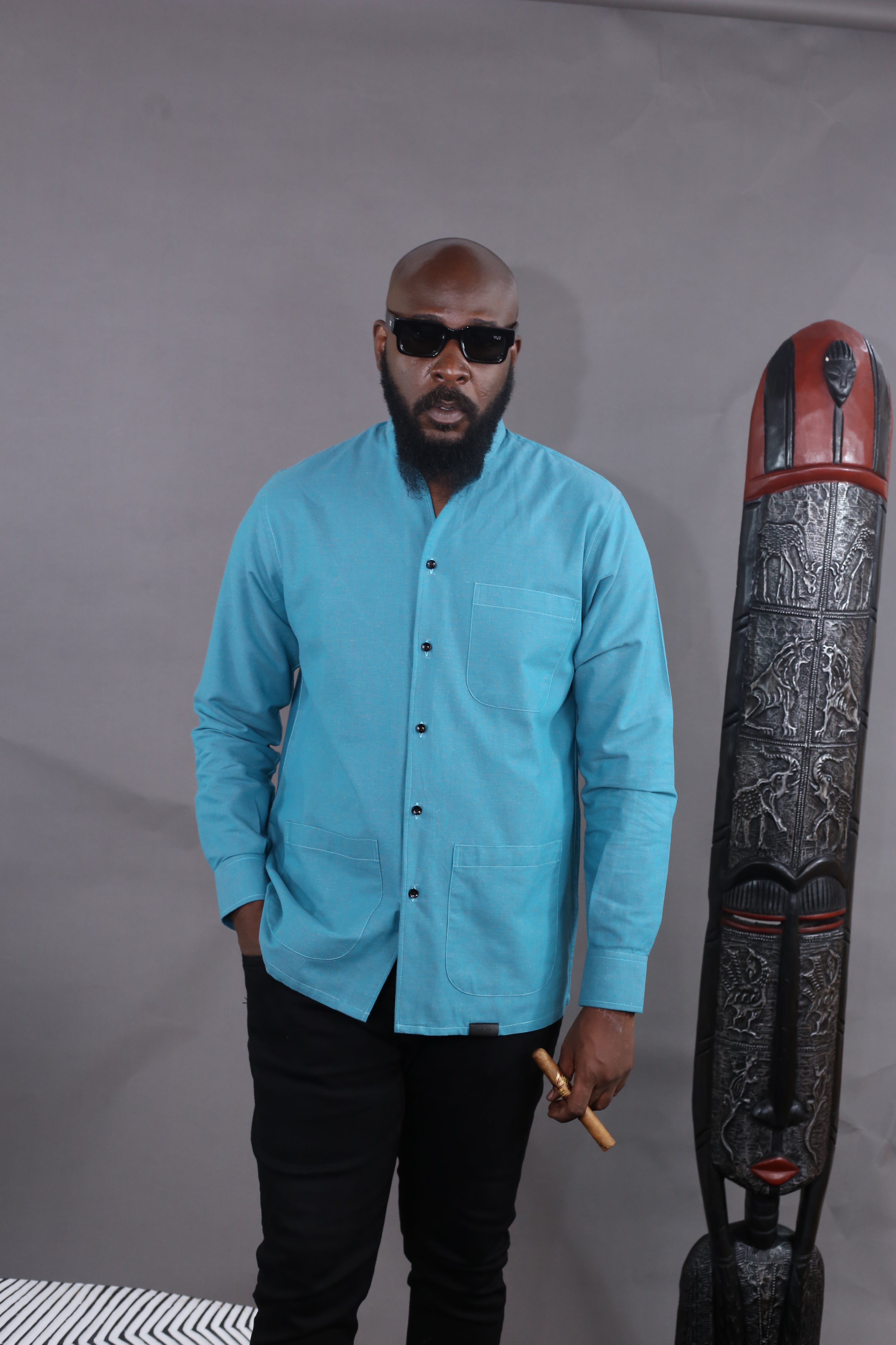Kintu II Shirt — Turquoise Green