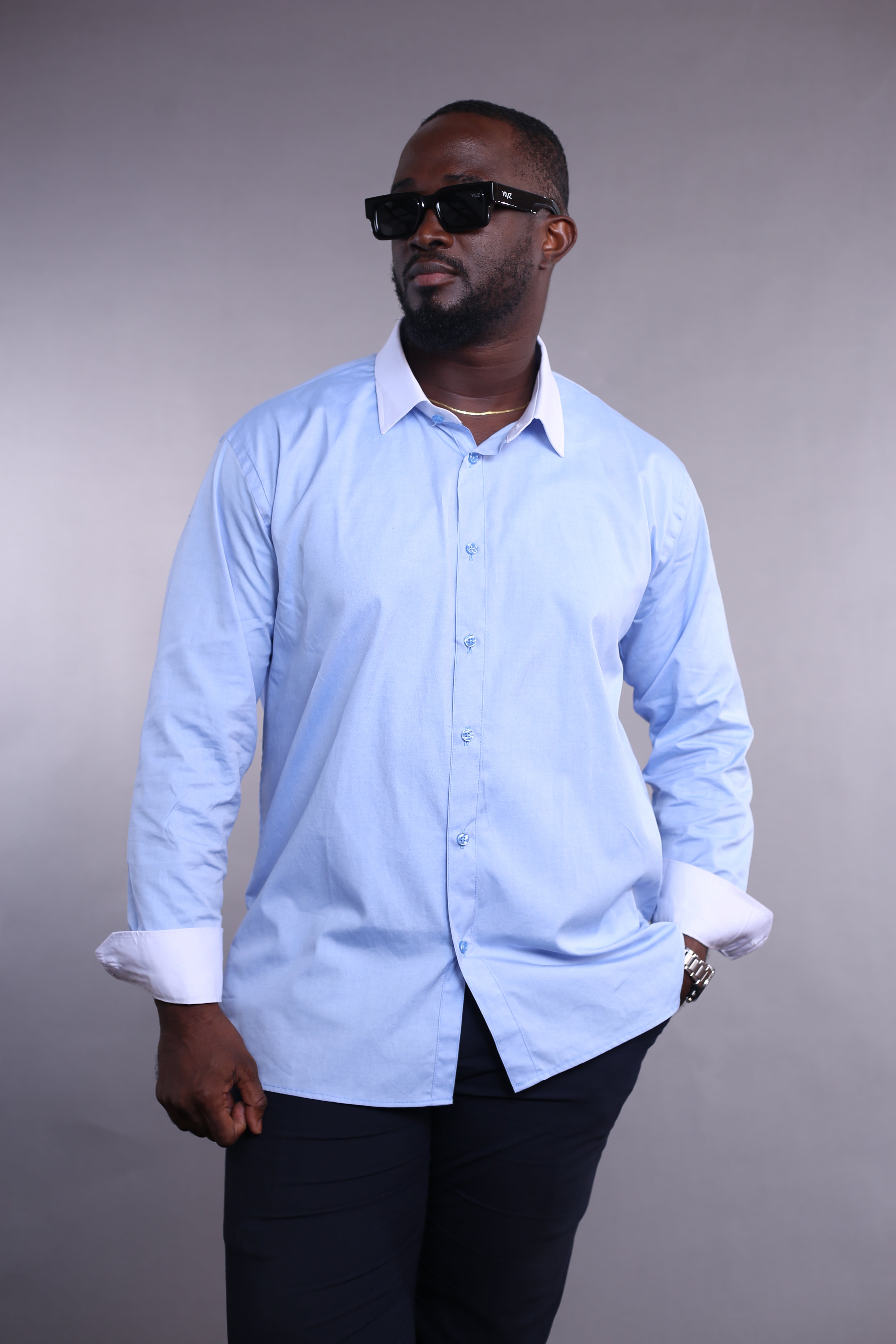 Chemise Wall Street bleu/blanc
