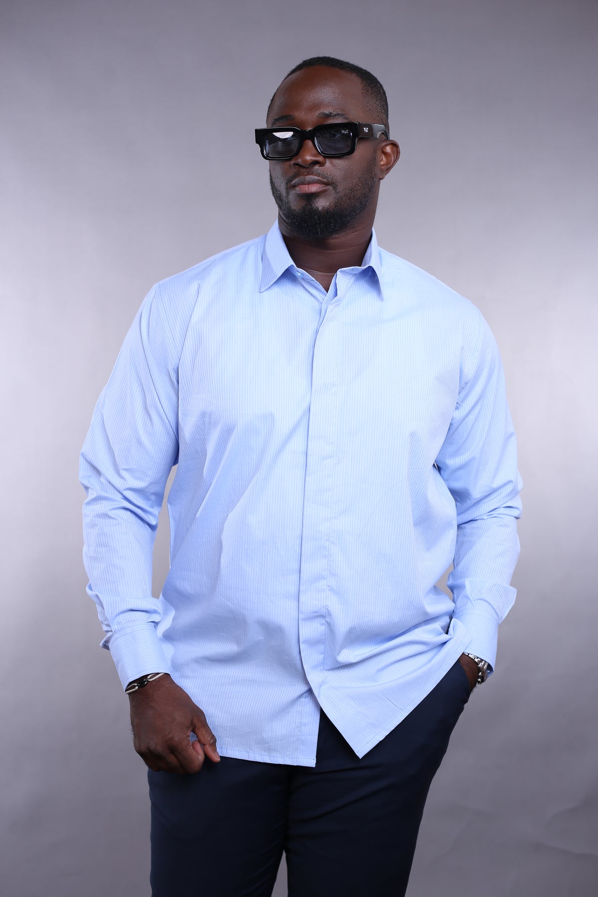 Chemise Classique Lexington Oxford rayure bleu/bleu