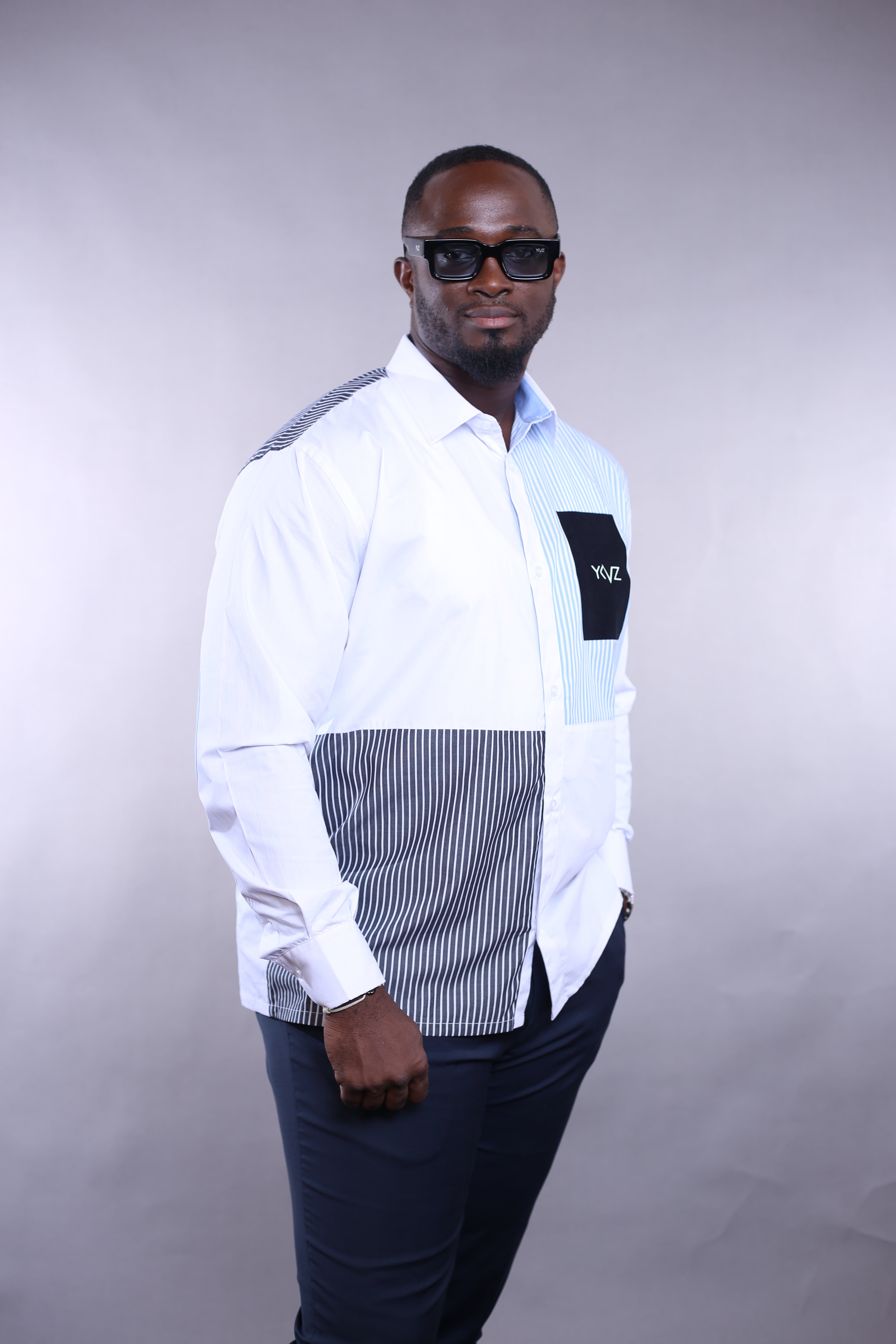 Chemise Harmonia rayure bleu/banc