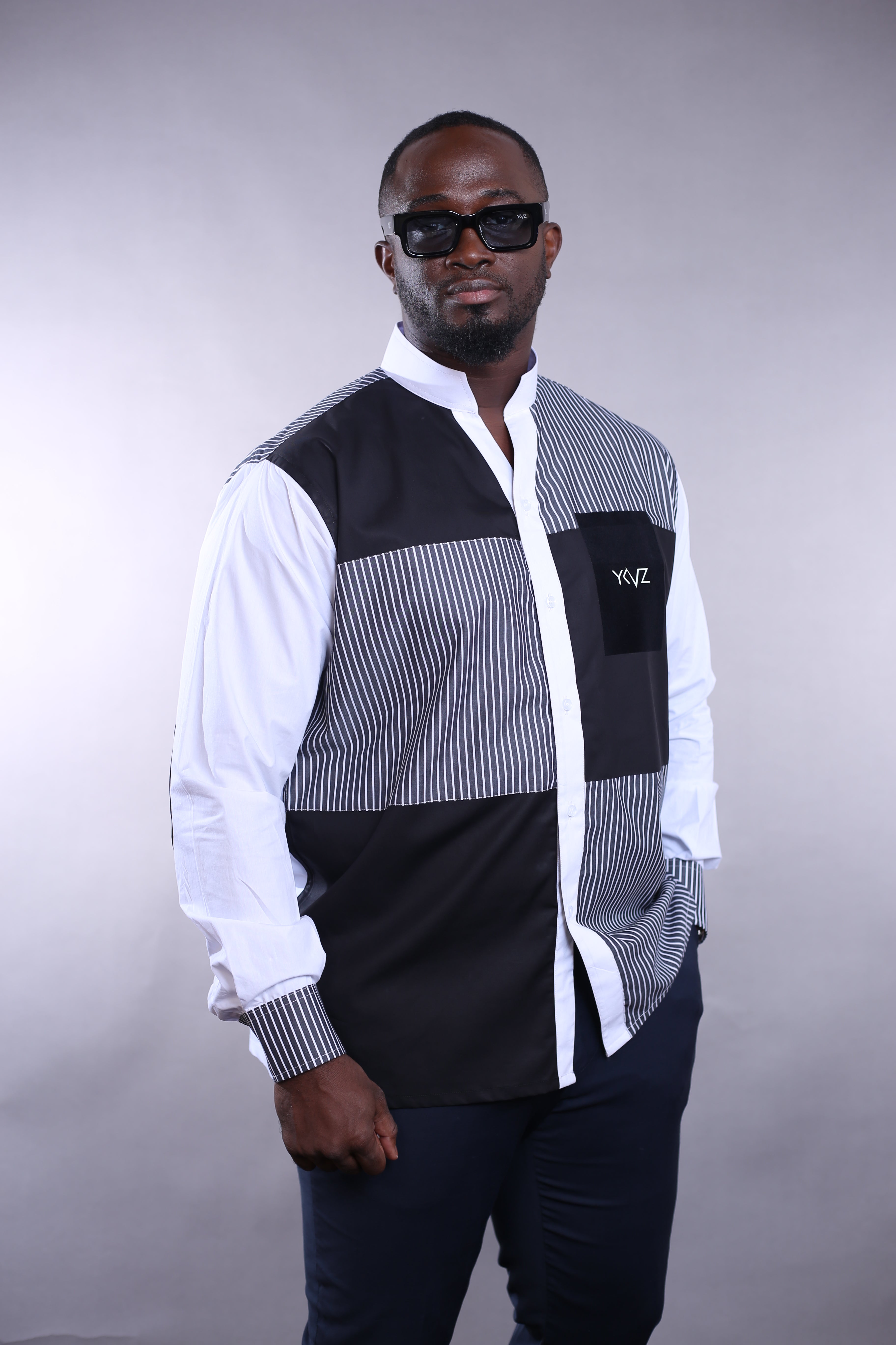 Chemise HARMONIA blanc/noire