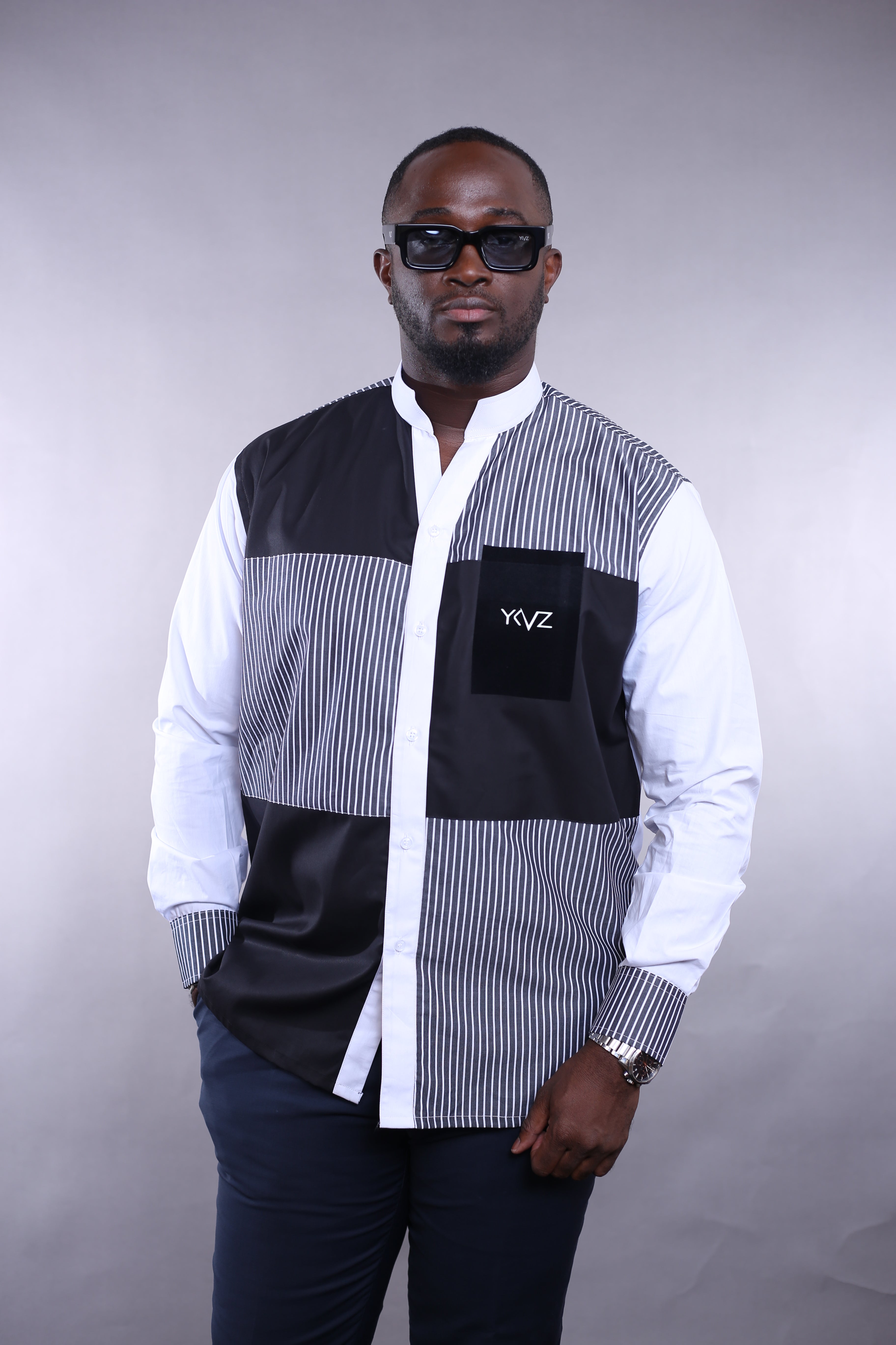 Chemise HARMONIA blanc/noire
