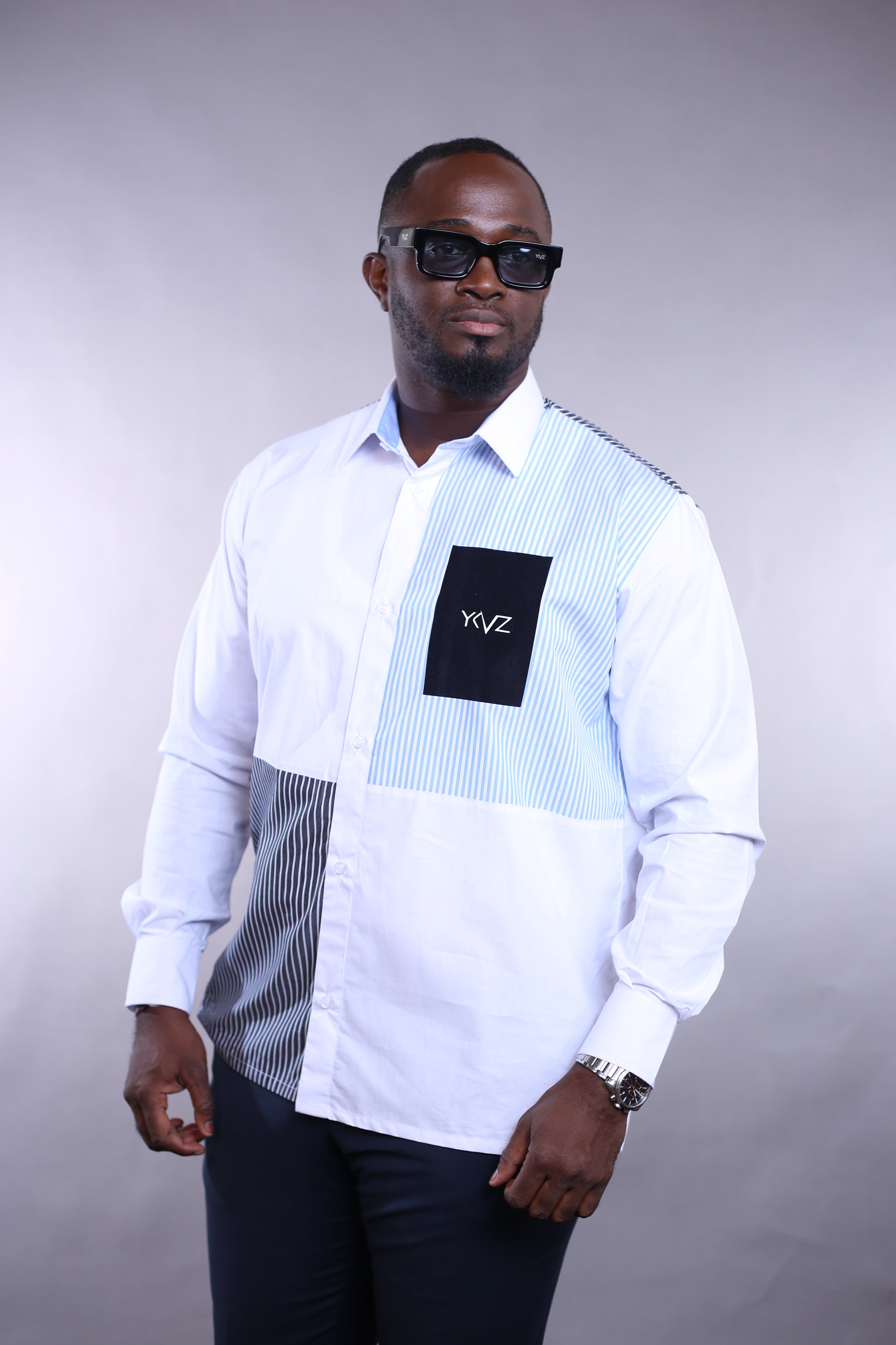 Chemise Harmonia rayure bleu/banc