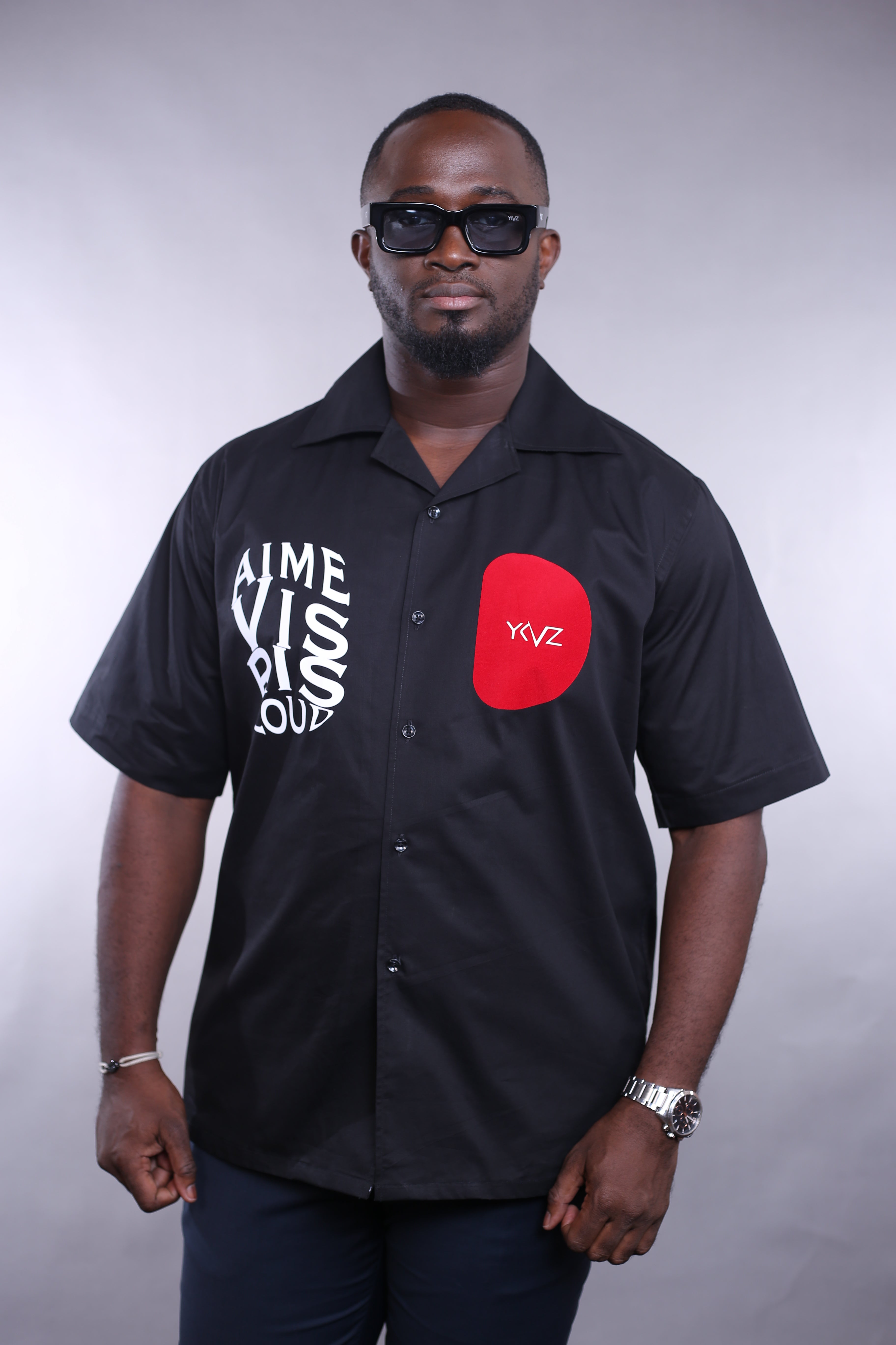 Chemise AVRL cubano Noir Signature D rouge