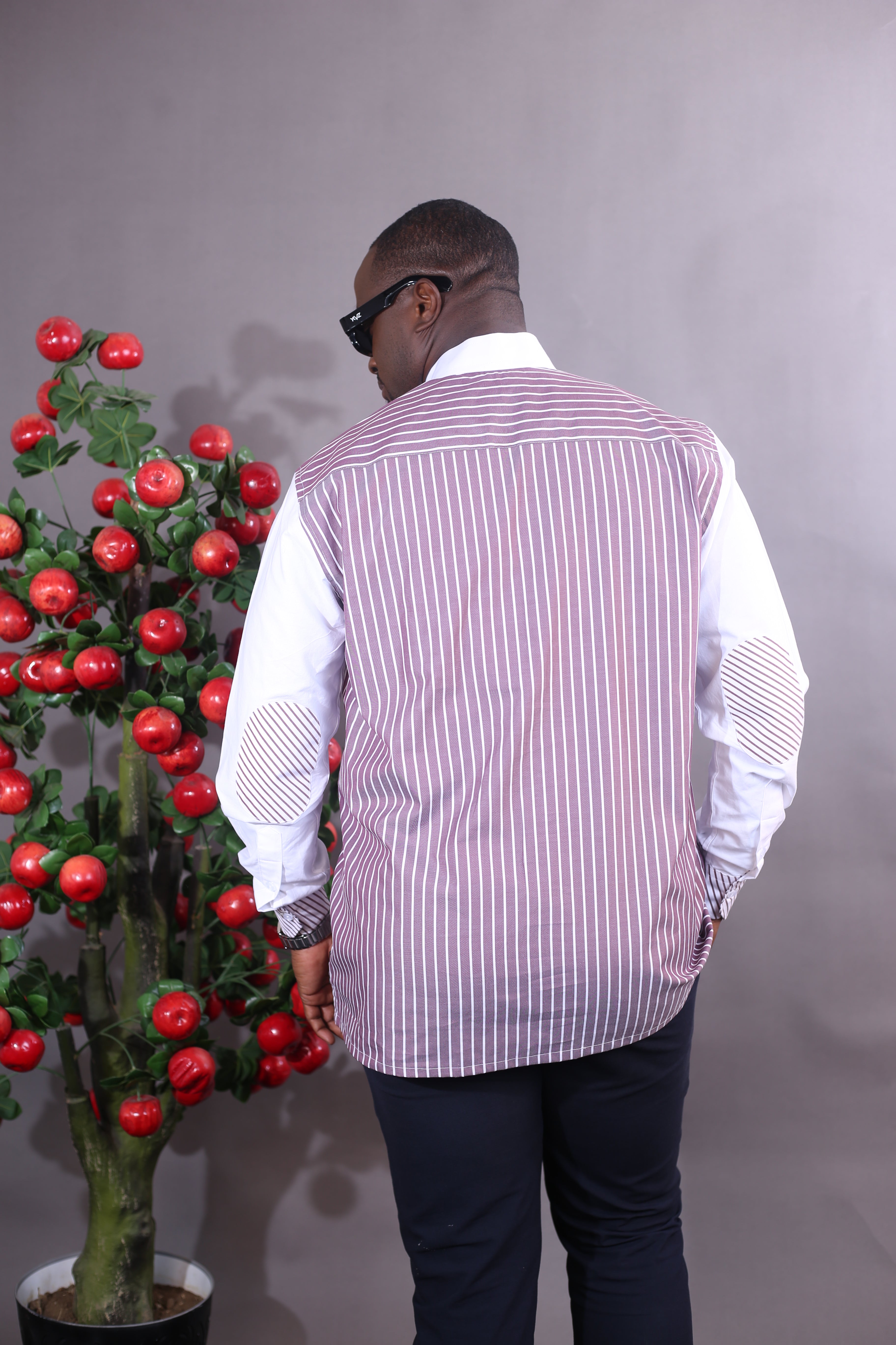 Chemise HARMONIA - Rayure Mauve/blanc