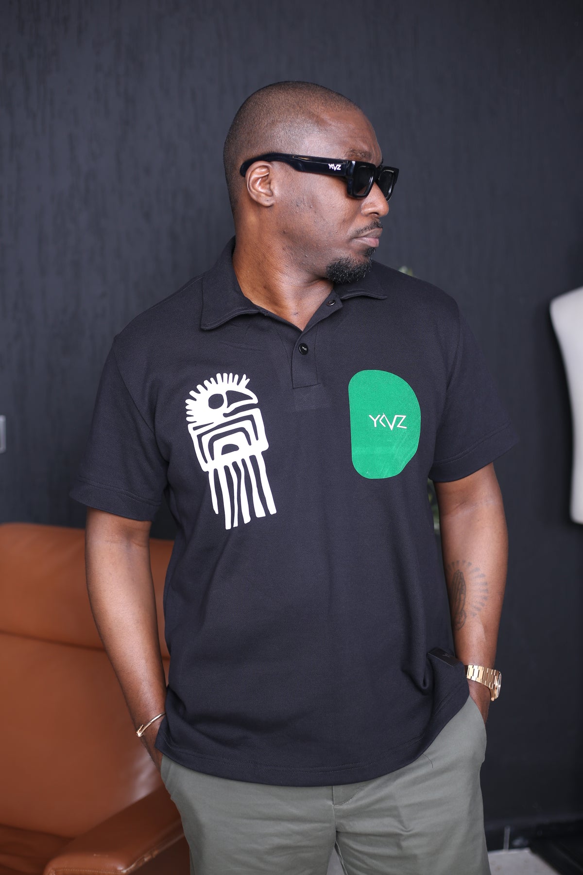 Polo Sport Africanus Noir – Signature D Vert