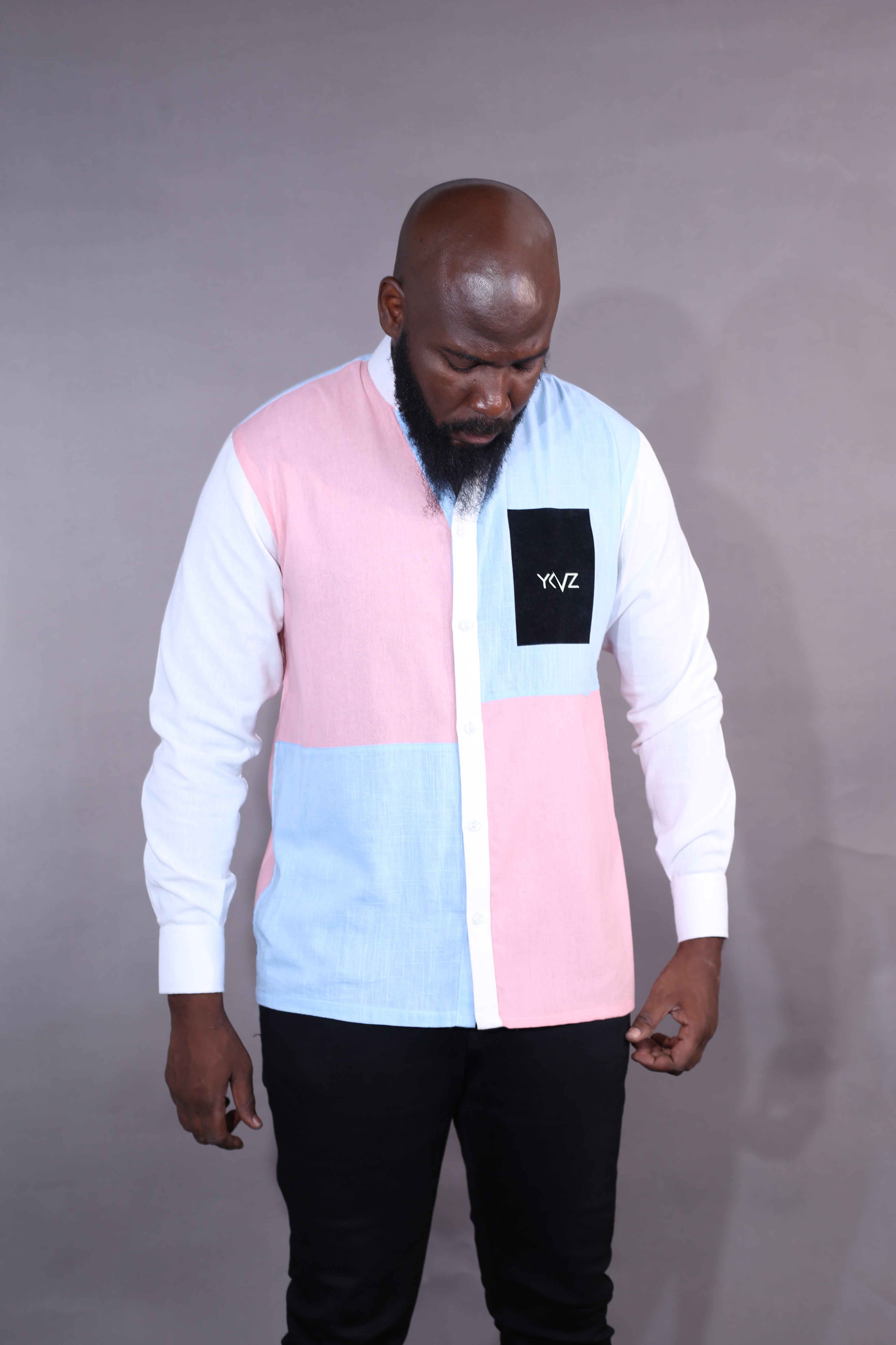 Chemise Harmonia Lin bleu/rose