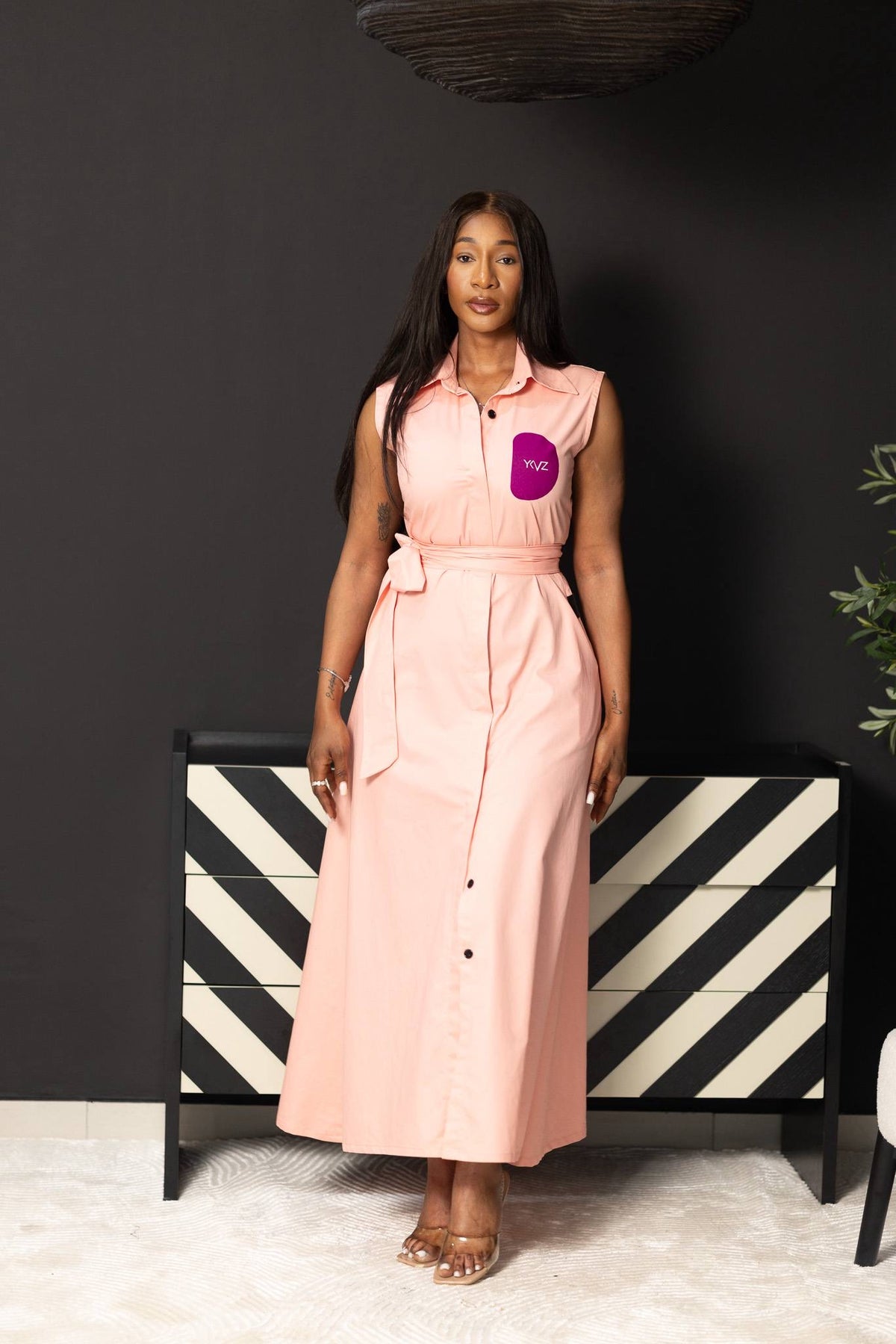 Robe Chemise SIENNA II – Rose| Signature D Violet