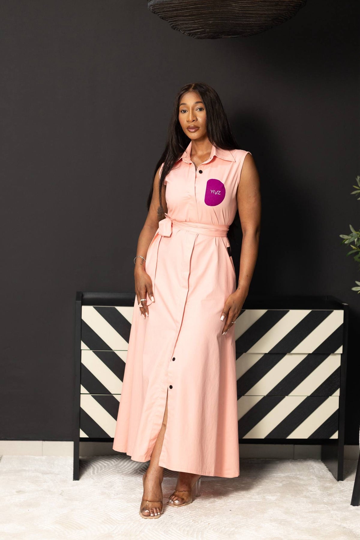 Robe Chemise SIENNA II – Rose| Signature D Violet