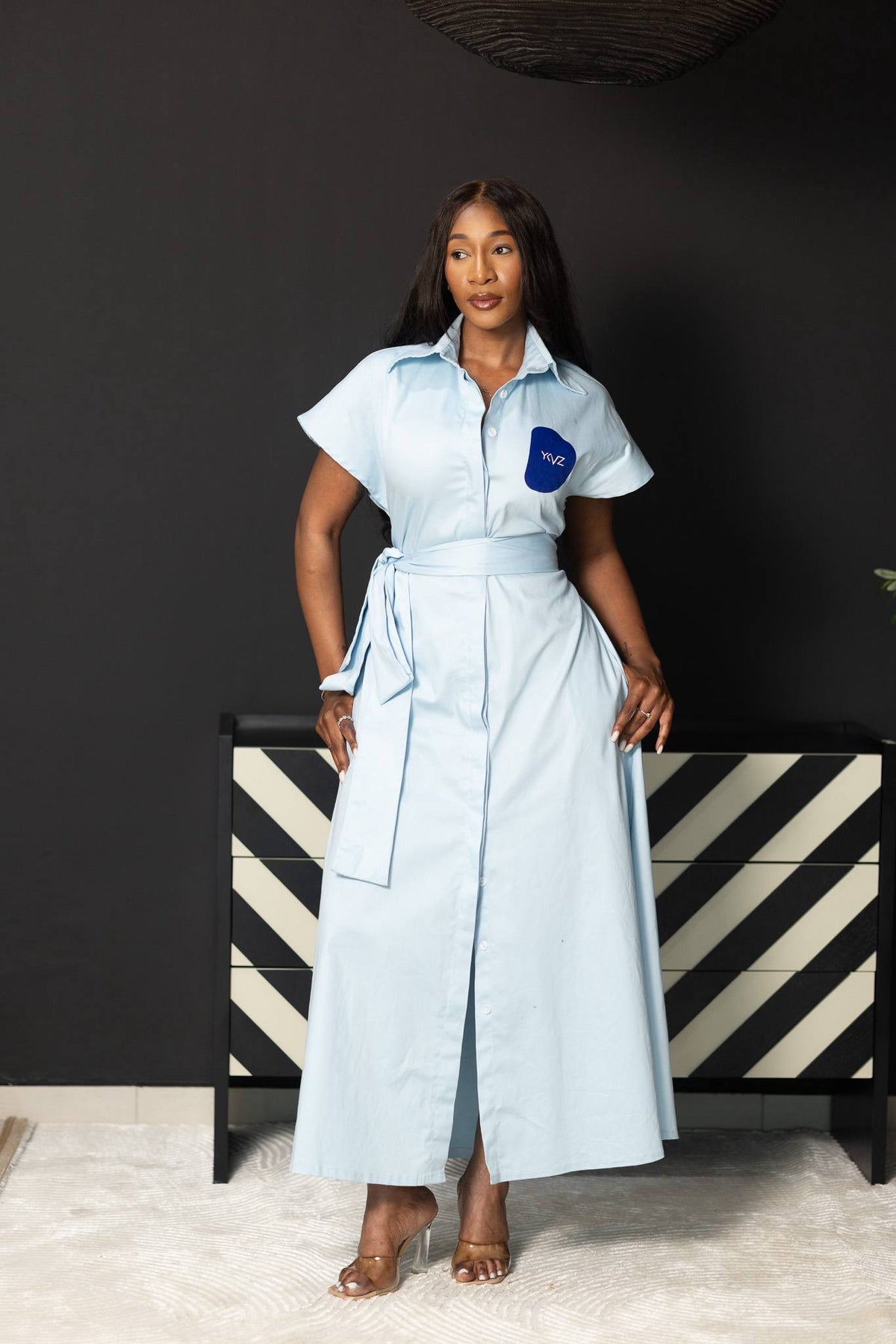 Robe Chemise SIENNA I – Bleu ciel| Signature D Bleu