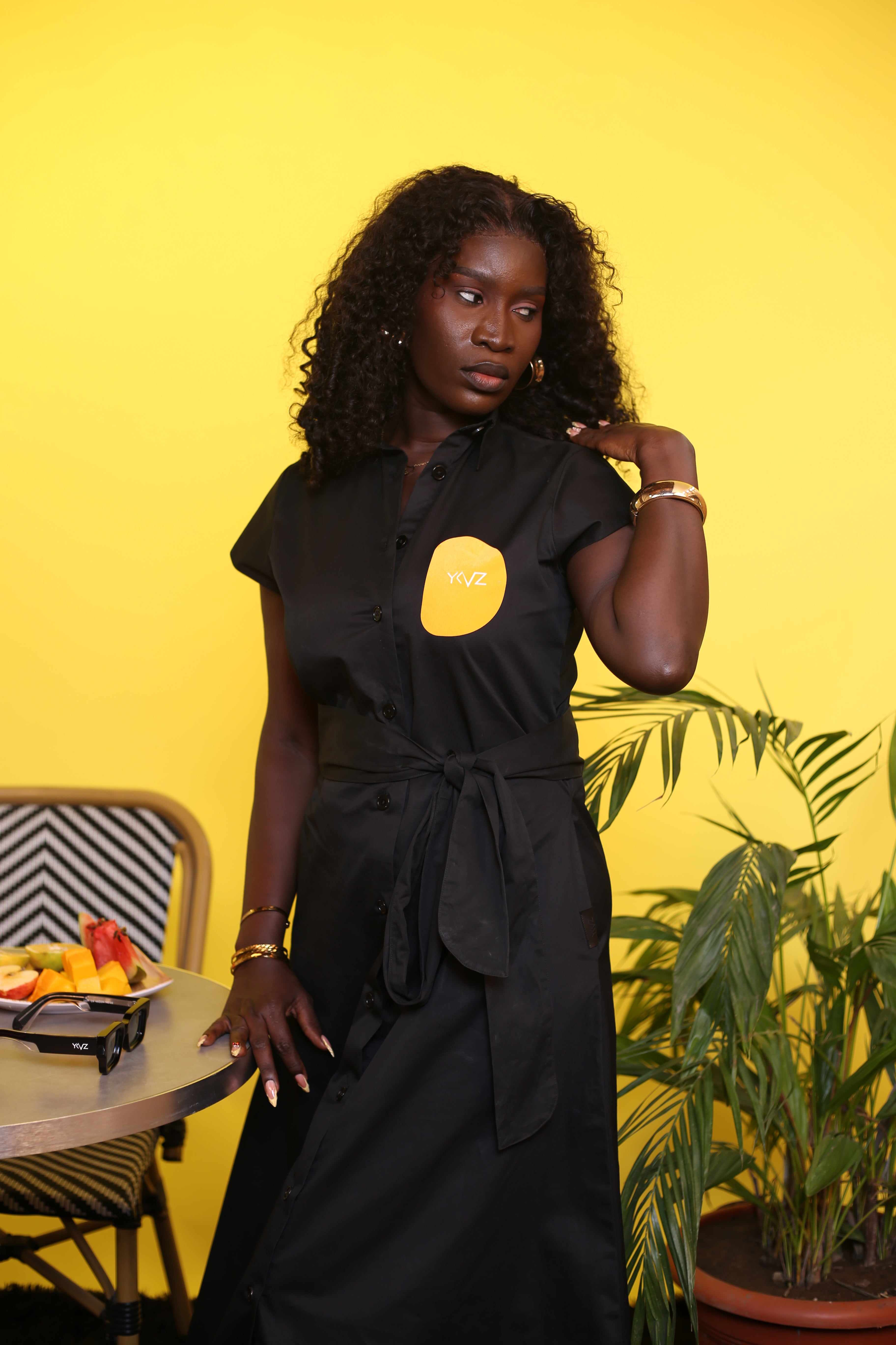 Robe Chemise SIENNA I – Noir | Signature D Jaune