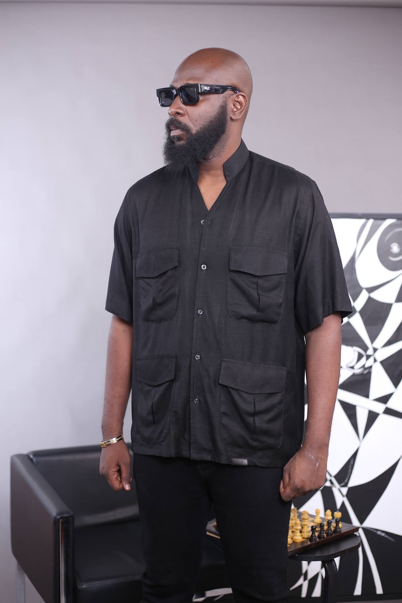 Chemise VELA QUATTRO Lin - Noire