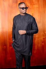 Ensemble Tunique Dùndú Rayé Noir