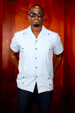 Chemise Cubano MC bleu ciel