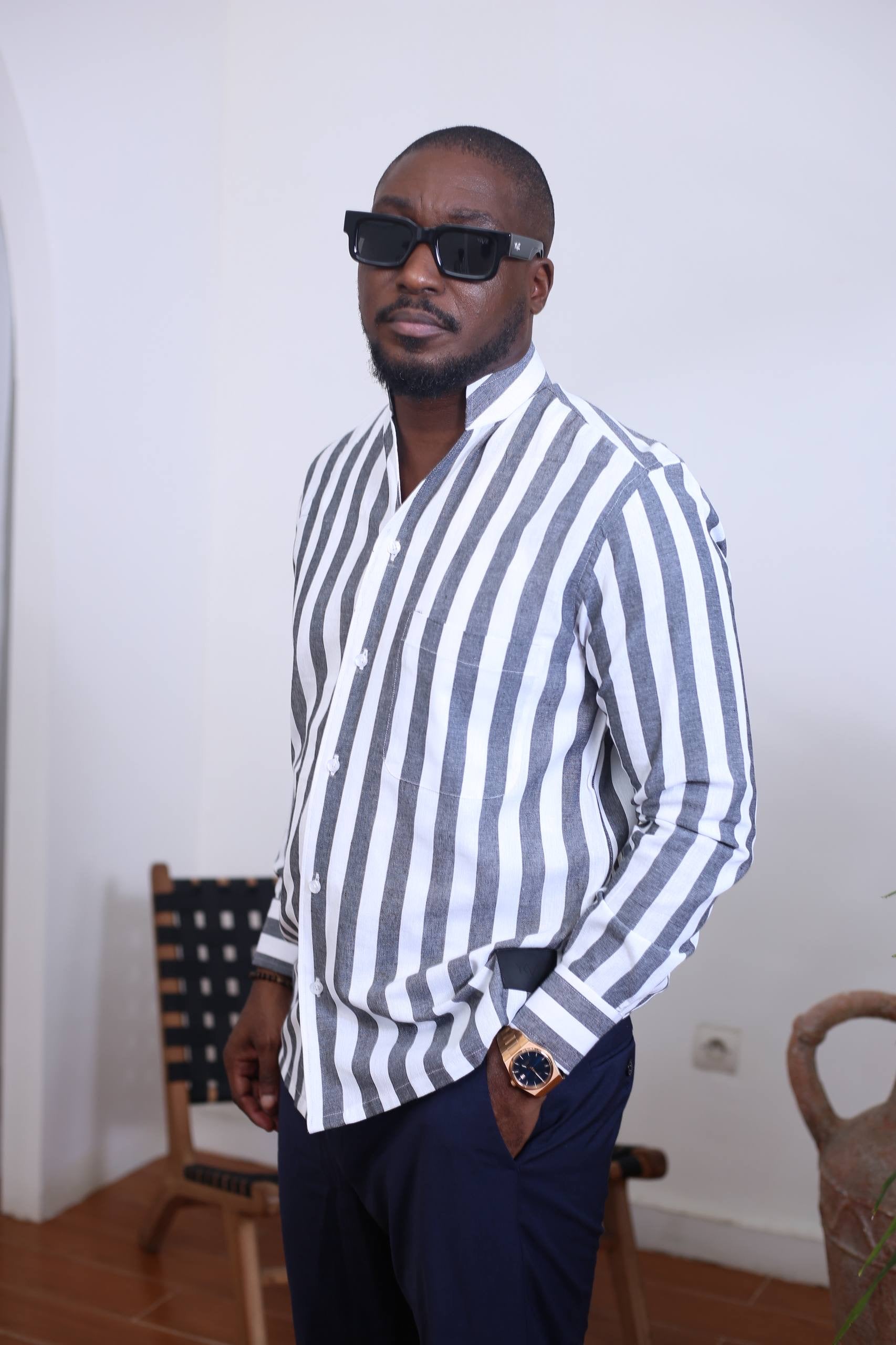 Chemise Kintu II - Rayure Gris&Blanc
