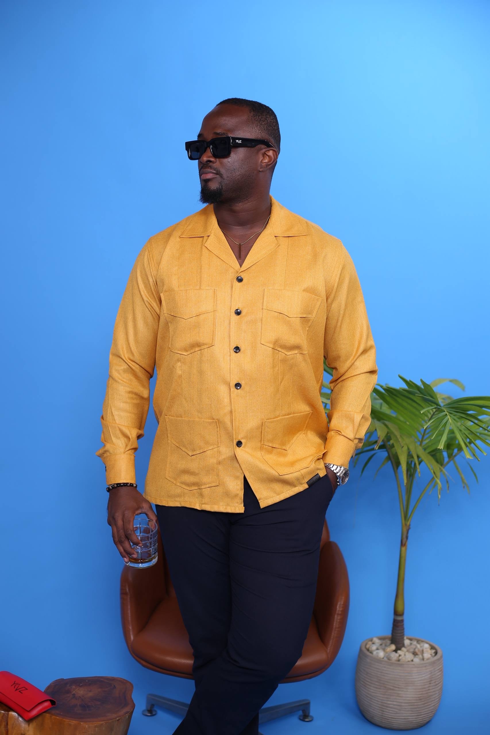 Chemise Cubano Quattro III - Lin Jaune