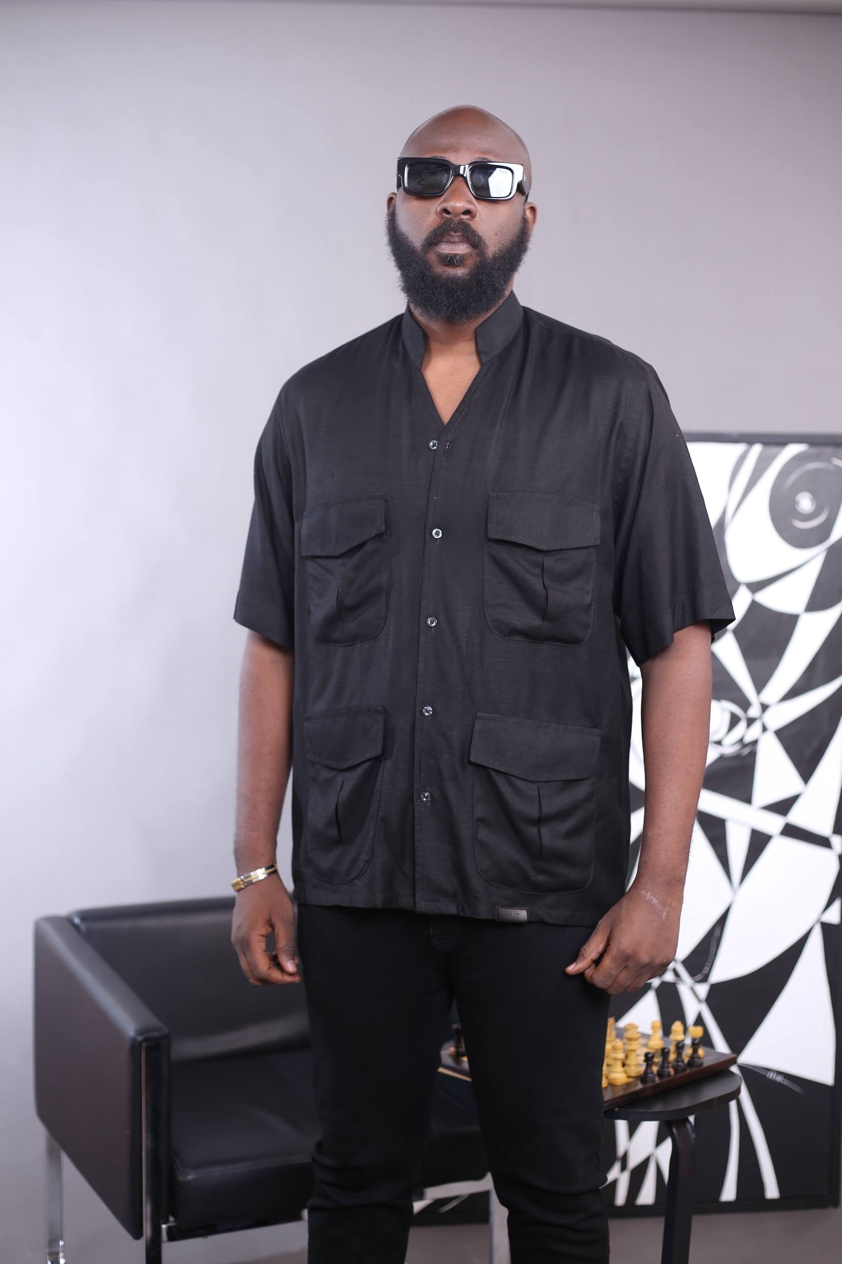 Chemise VELA QUATTRO Lin - Noire